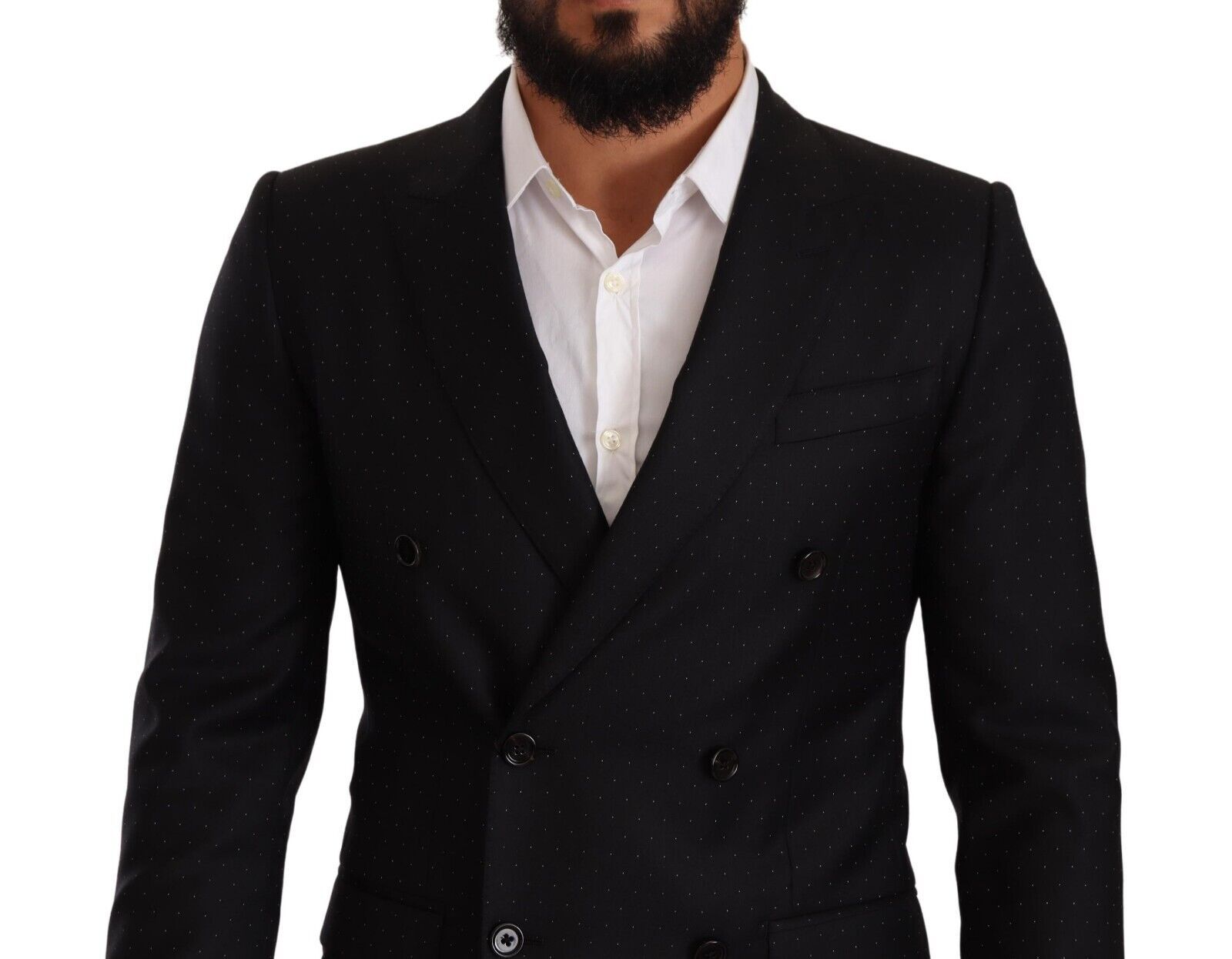 Dolce & Gabbana Black Polka Dot Double-Breasted MARTINI Jacket-4