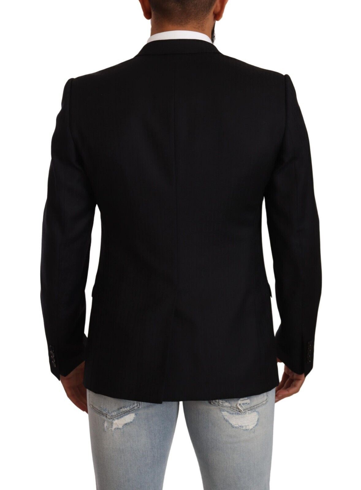Dolce & Gabbana Schwarzer einreihiger Wollanzug GOLD Jacket-3