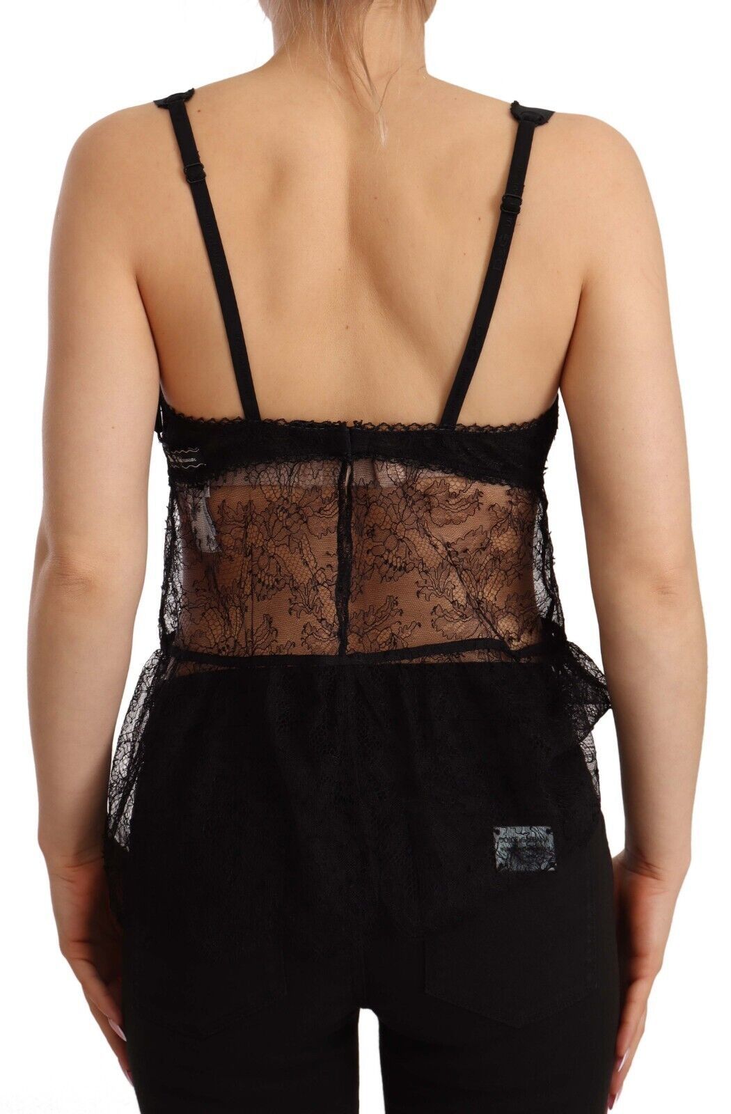 Dolce & Gabbana Black Silk Lace Babydoll Nylon Lingerie Top-3
