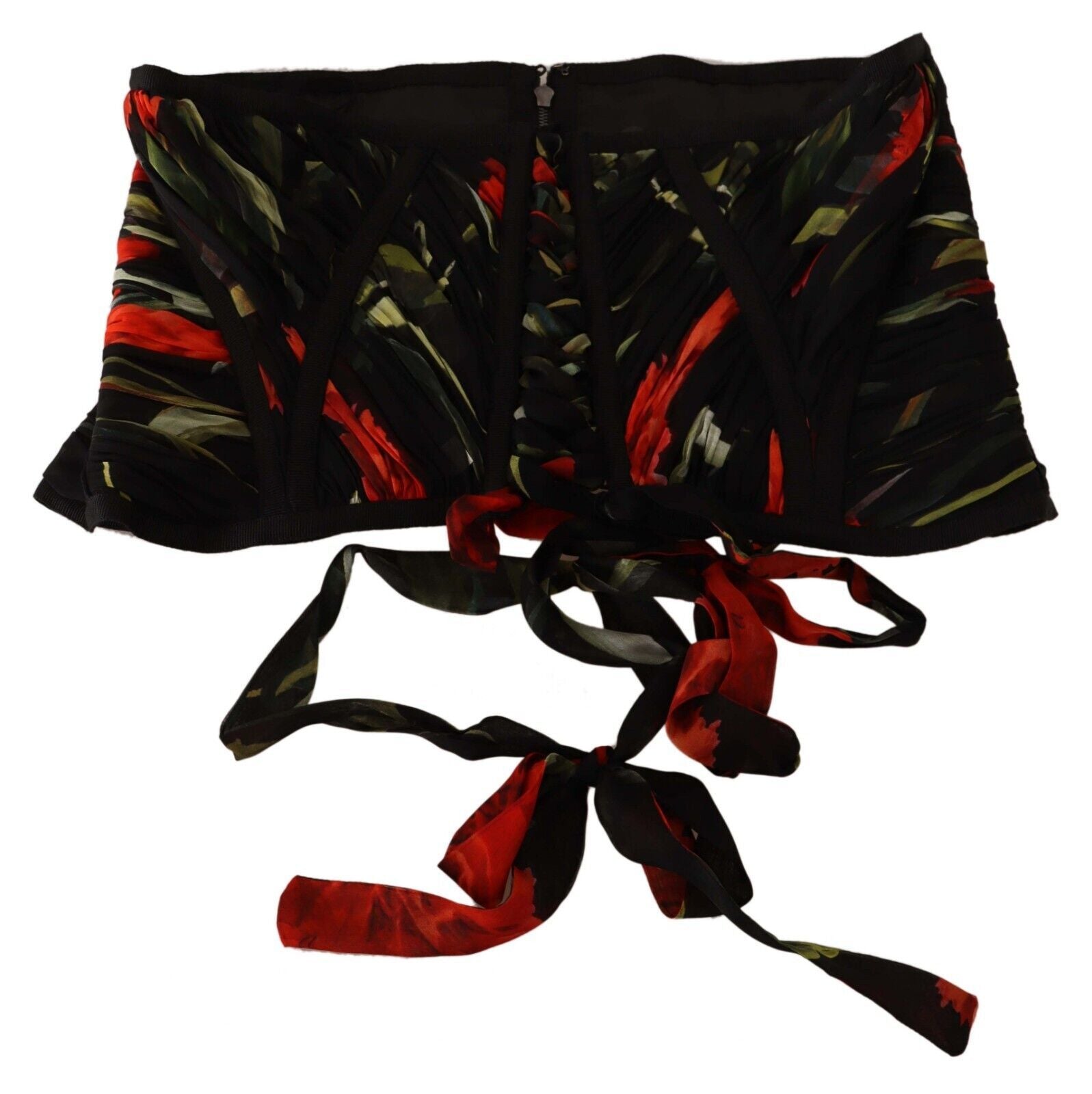 Dolce & Gabbana Schwarzes Korsett Gürtel Stretch Taille Riemen Seide Top-4