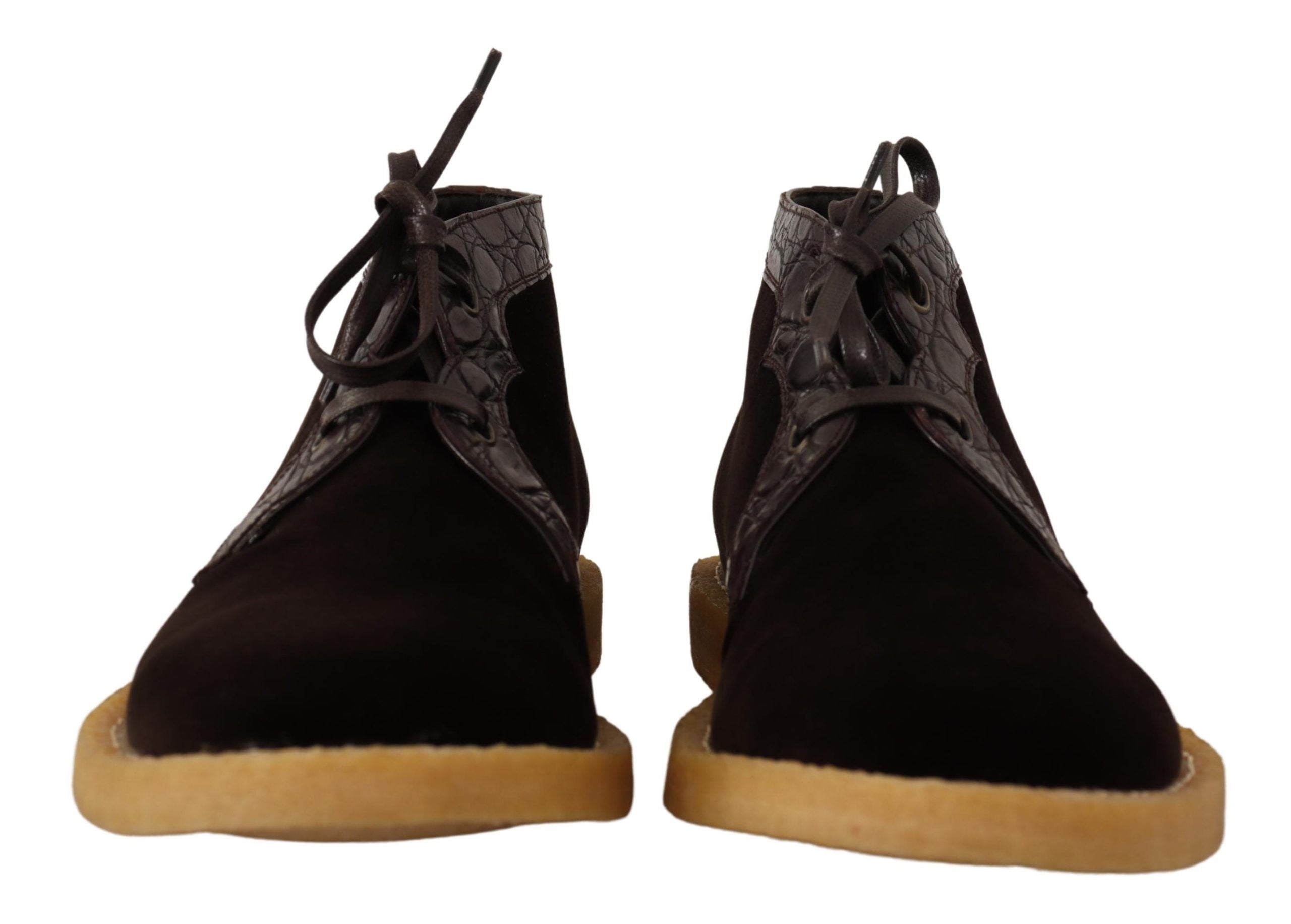 Dolce & Gabbana Exotic Leather Boots in Brown Velvet-4