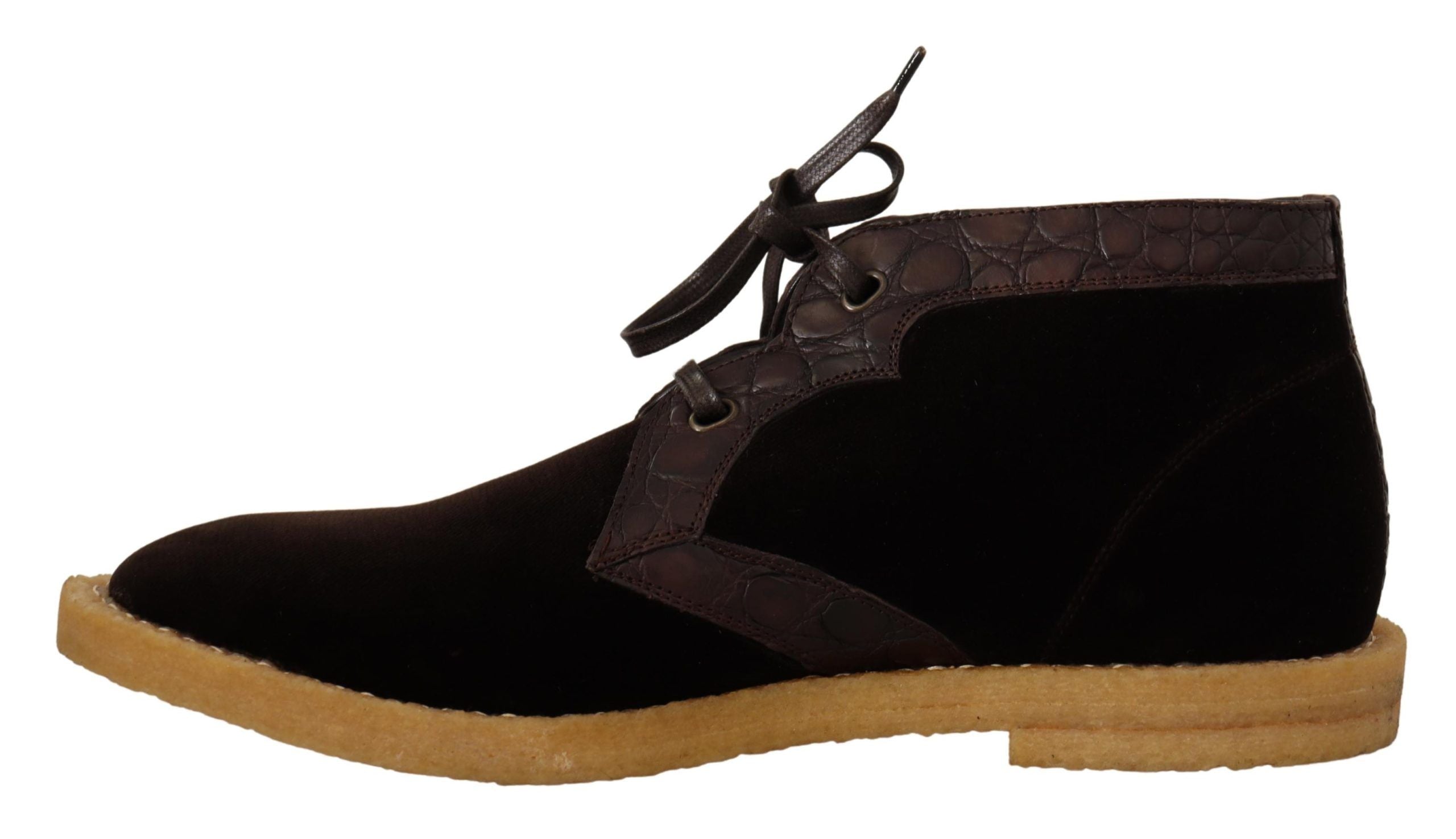 Dolce & Gabbana Exotic Leather Boots in Brown Velvet-7