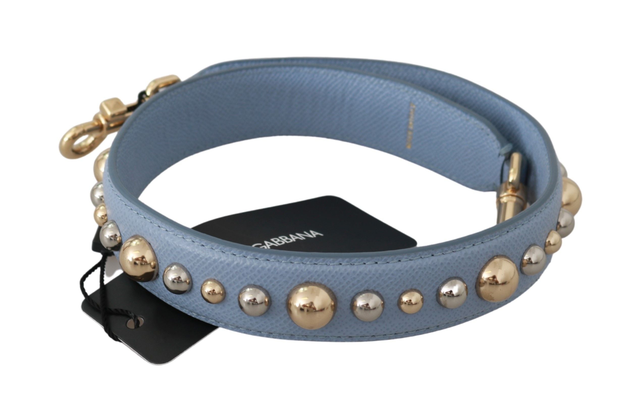 Dolce & Gabbana Blue Leather Handbag Accessory Shoulder Strap-1
