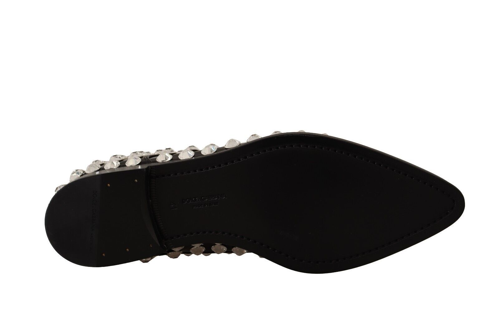 Dolce & Gabbana Schwarz Leder Kristalle Schnürschuhe Formal Schuhe-5