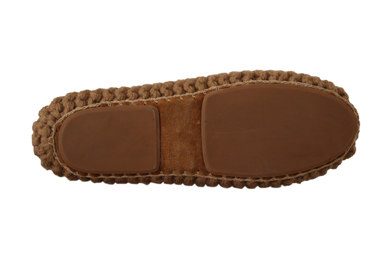 Dolce & Gabbana Brown Slip-On Ballerina Flats Wool Knit Shoes-6