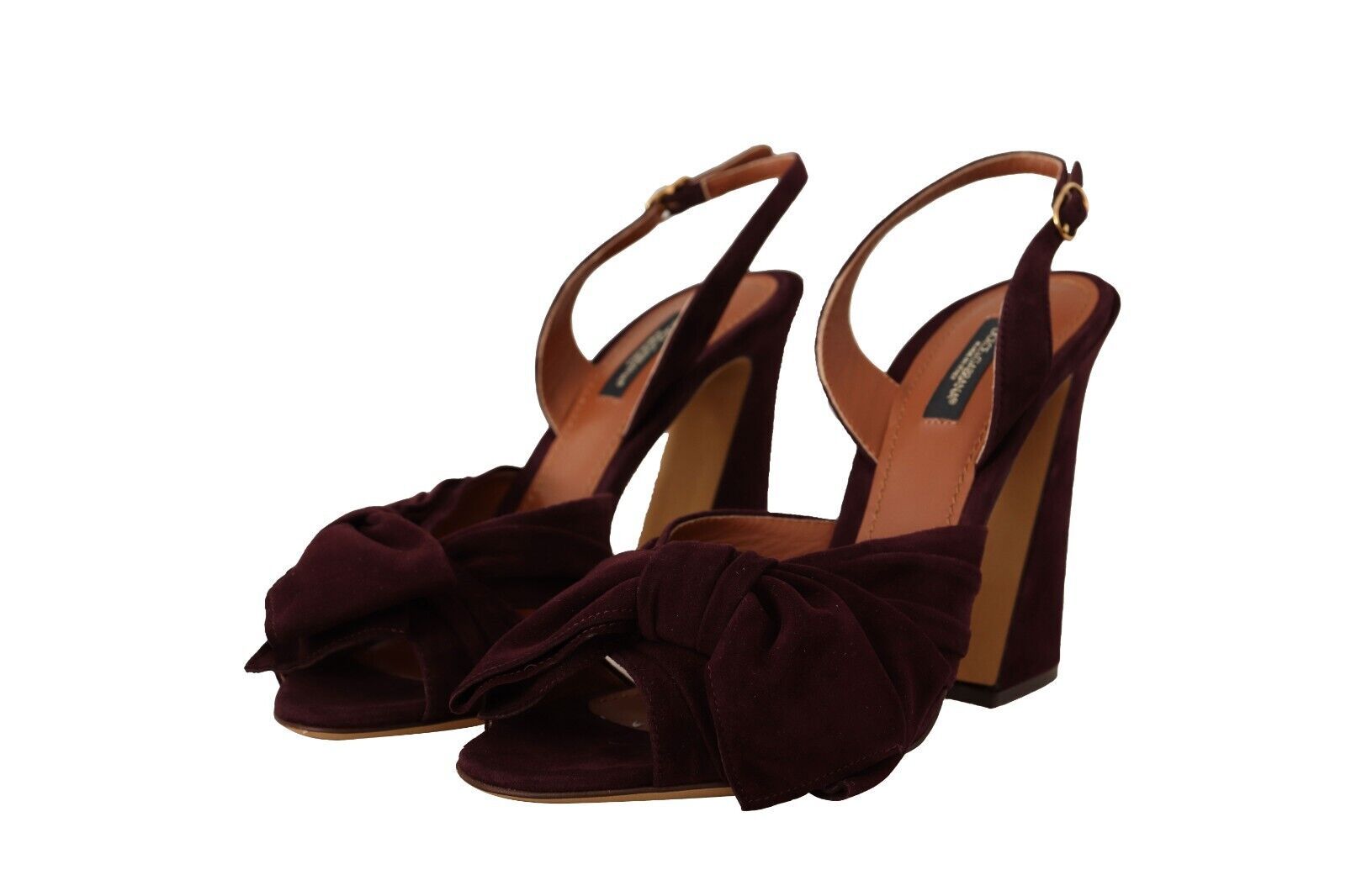 Dolce & Gabbana Dark Purple Suede Strappy Sandals Shoes-2