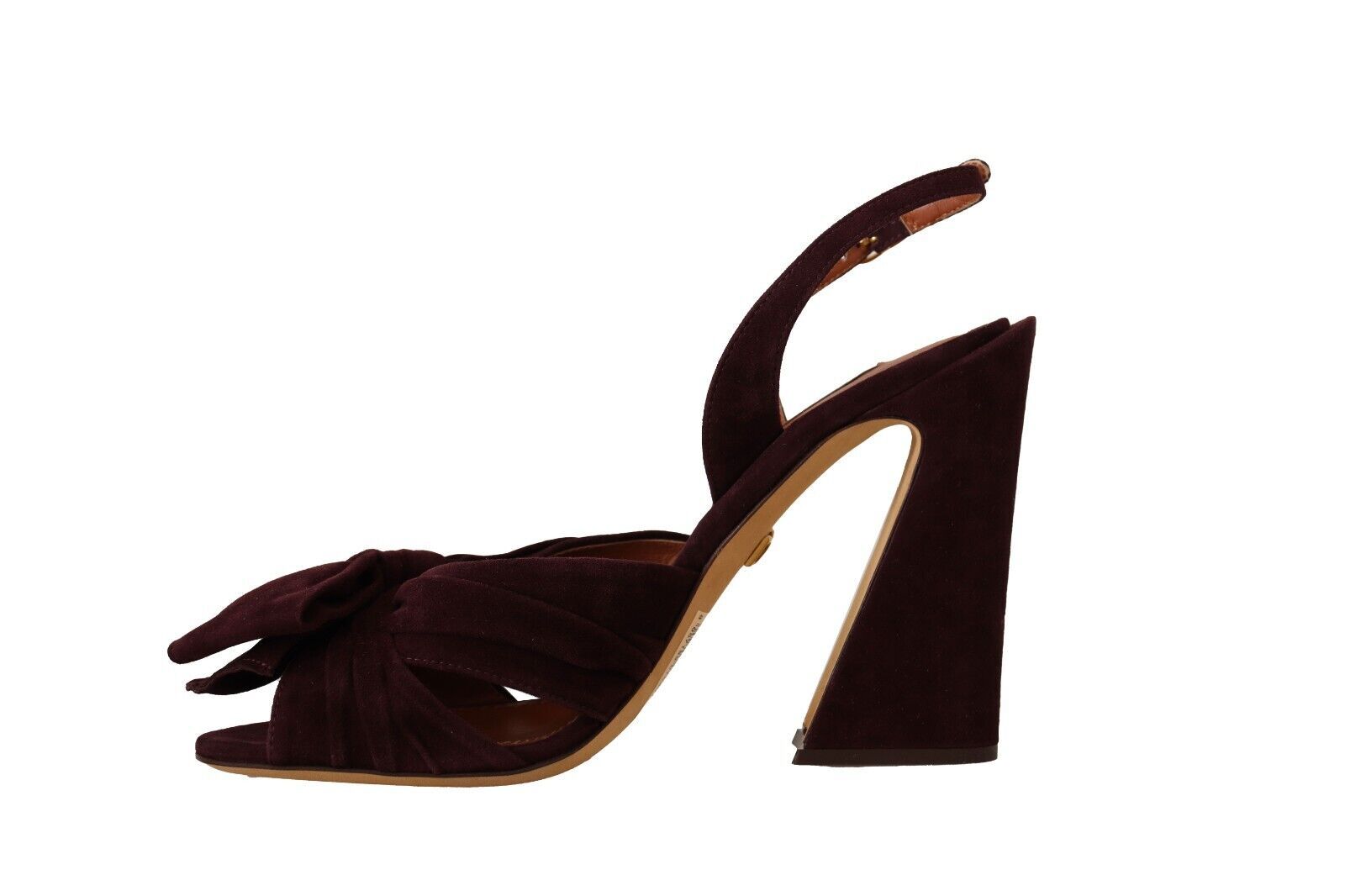 Dolce & Gabbana Dark Purple Suede Strappy Sandals Shoes-4