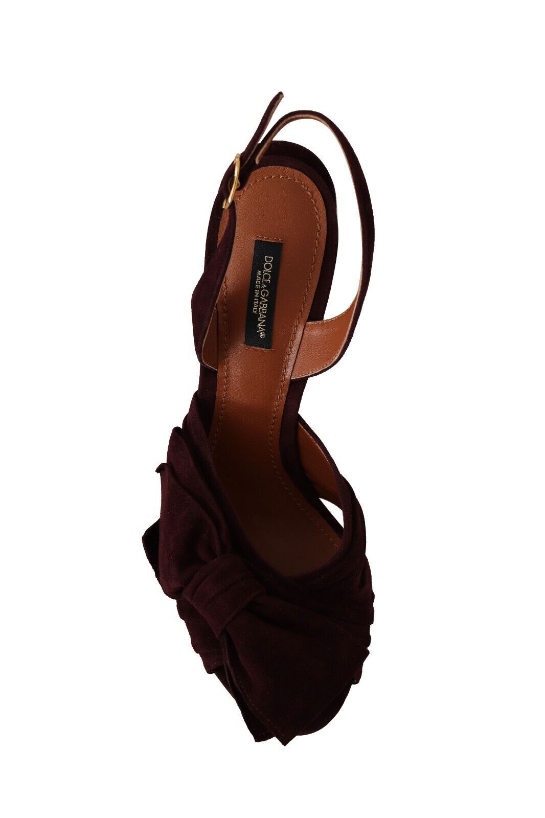 Dolce & Gabbana Dark Purple Suede Strappy Sandals Shoes-6