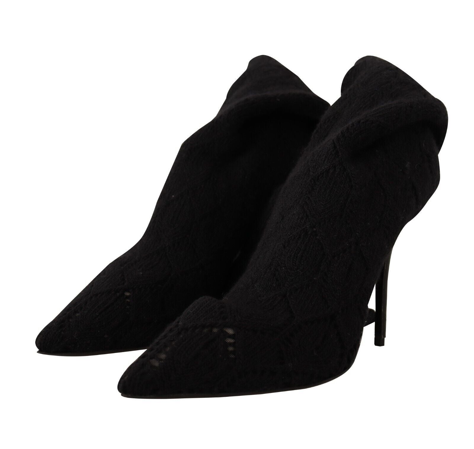 Dolce & Gabbana Black Stretch Socks Knee High Socks Shoes-3