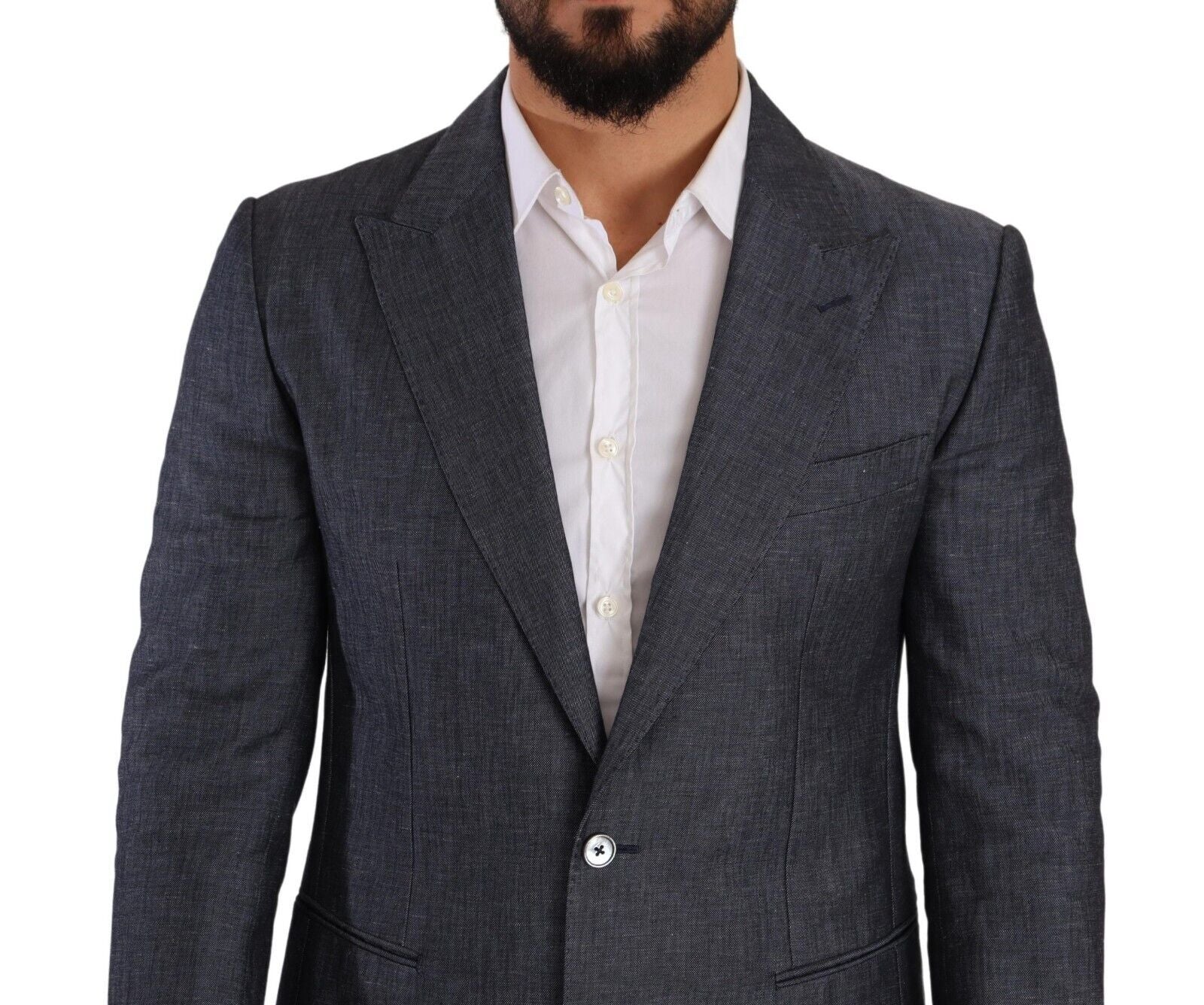 Dolce & Gabbana Blaue Leinen-Baumwoll-Jacke TAORMINA Blazer-4