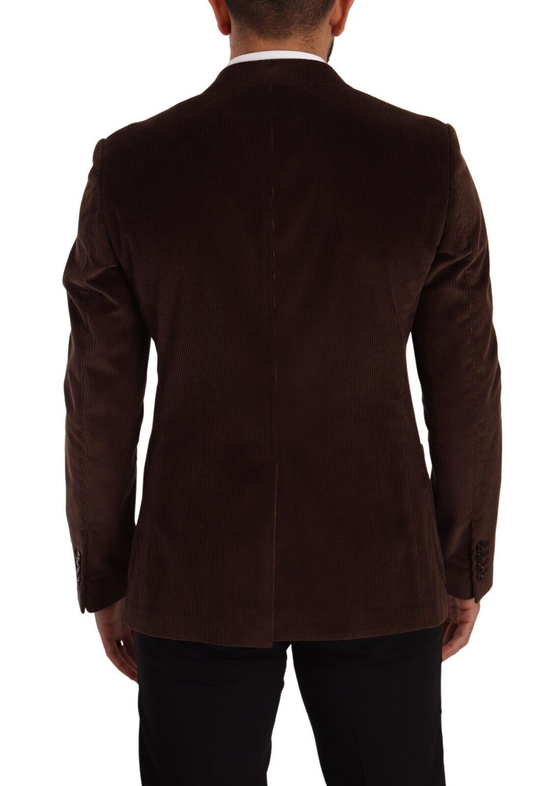 Dolce & Gabbana Brown Corduroy Coat DG Logo Blazer-2