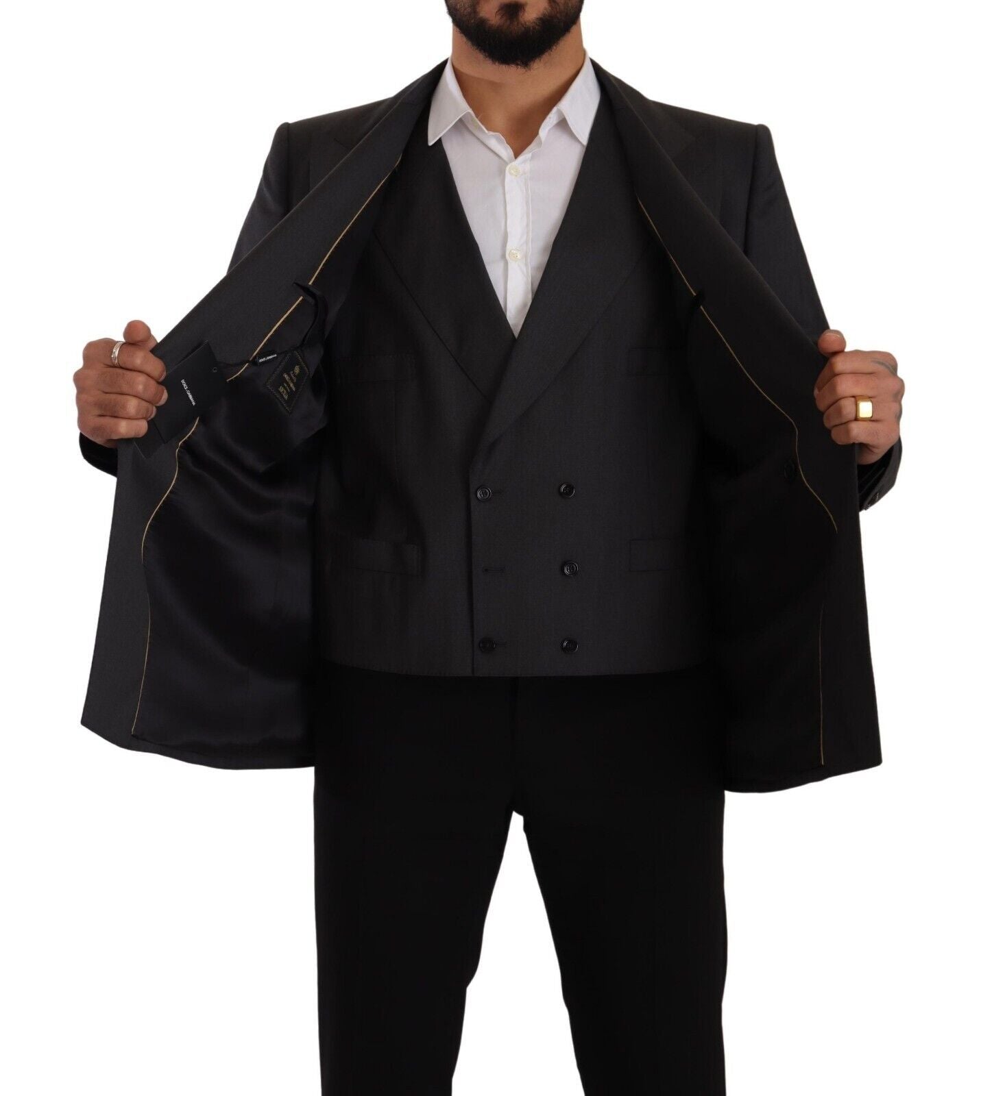 Blazer cruzado gris SICILIA de Dolce & Gabbana (2 piezas)-5
