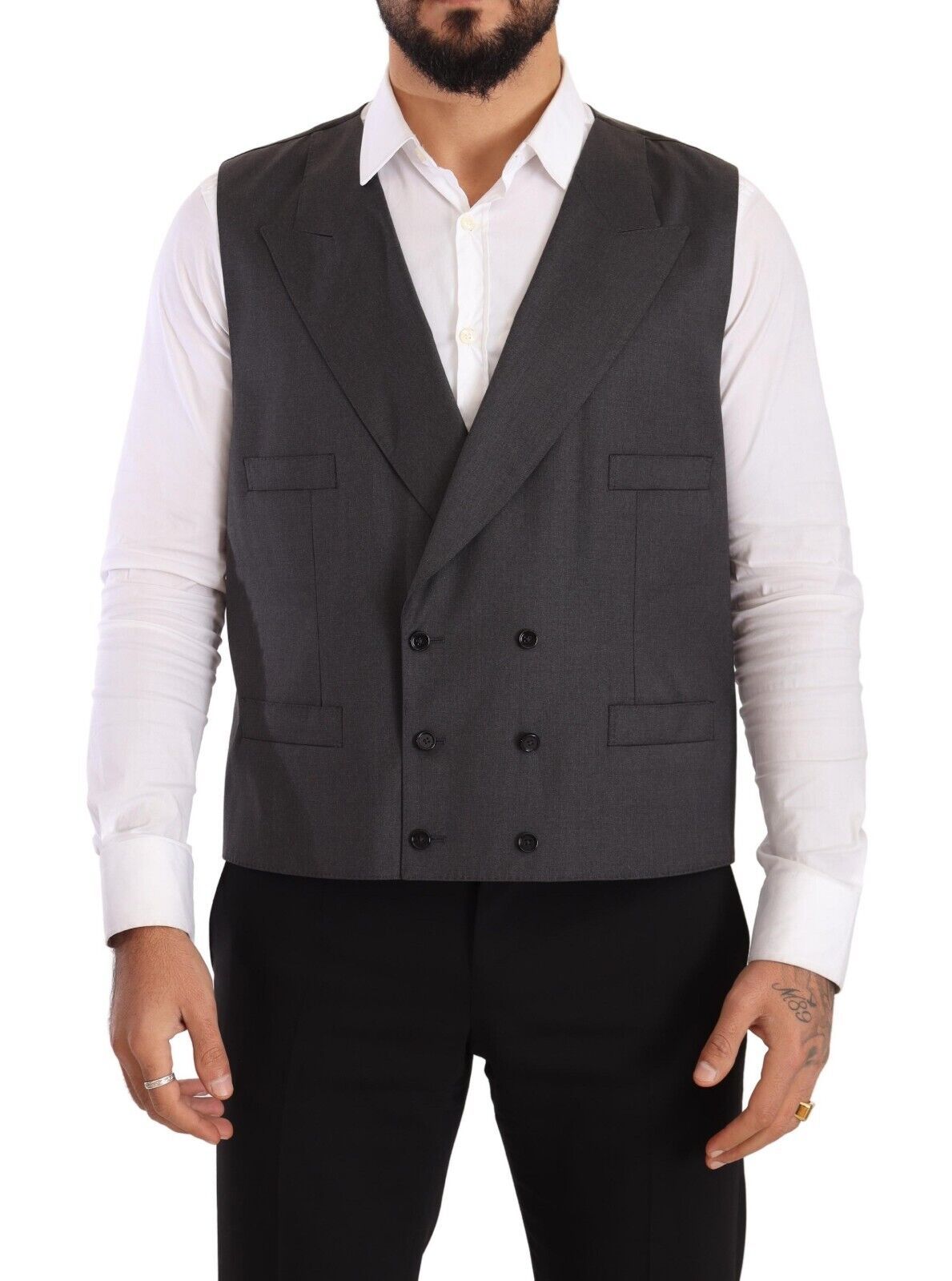 Blazer cruzado gris SICILIA de Dolce & Gabbana (2 piezas)-6