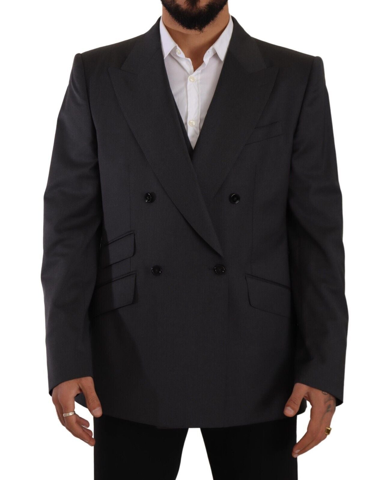Blazer cruzado gris SICILIA de Dolce & Gabbana (2 piezas)-1