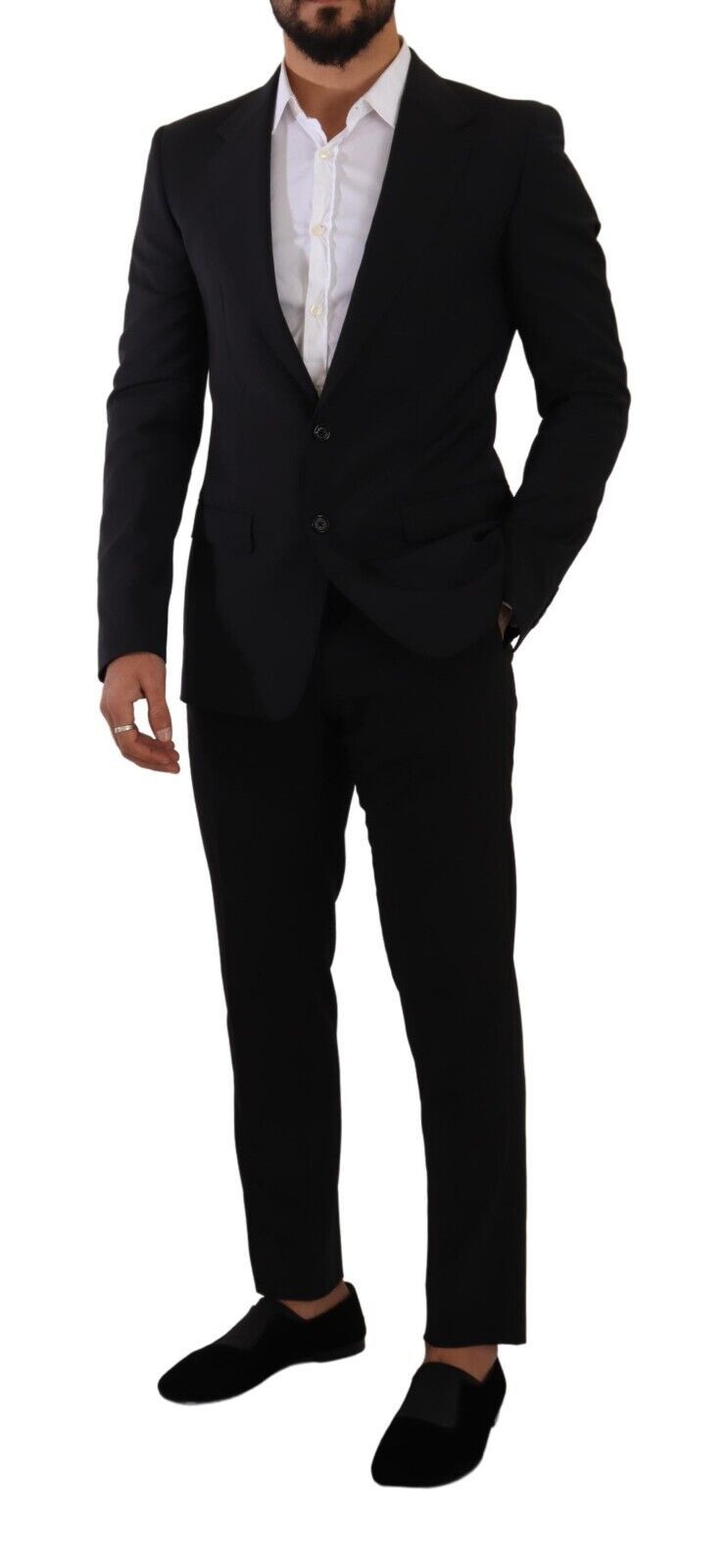 Dolce & Gabbana Schwarzer Slim Fit Weste mit 2 Knöpfen MARTINI Blazer-4