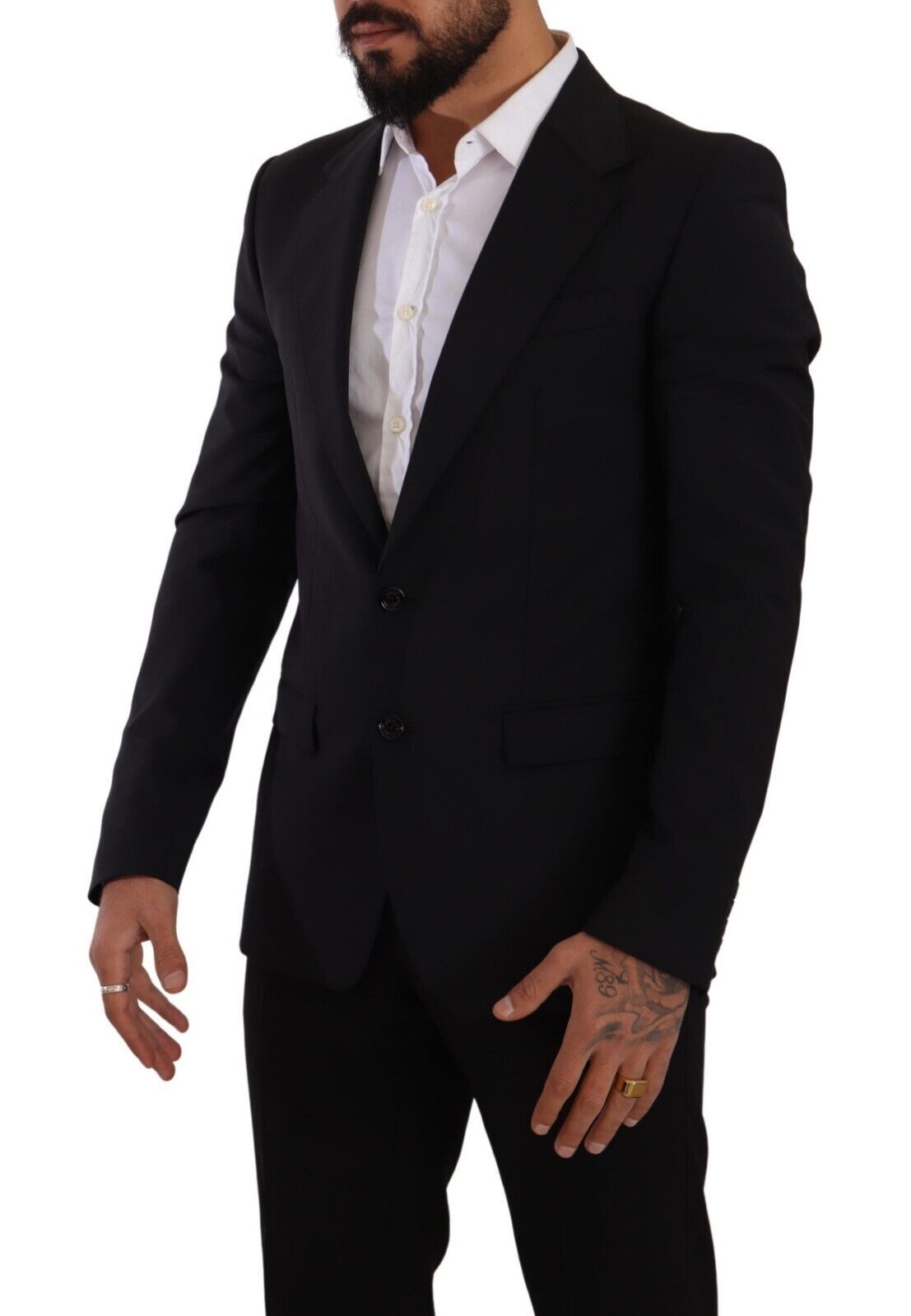 Dolce & Gabbana Schwarzer Slim Fit Weste mit 2 Knöpfen MARTINI Blazer-6