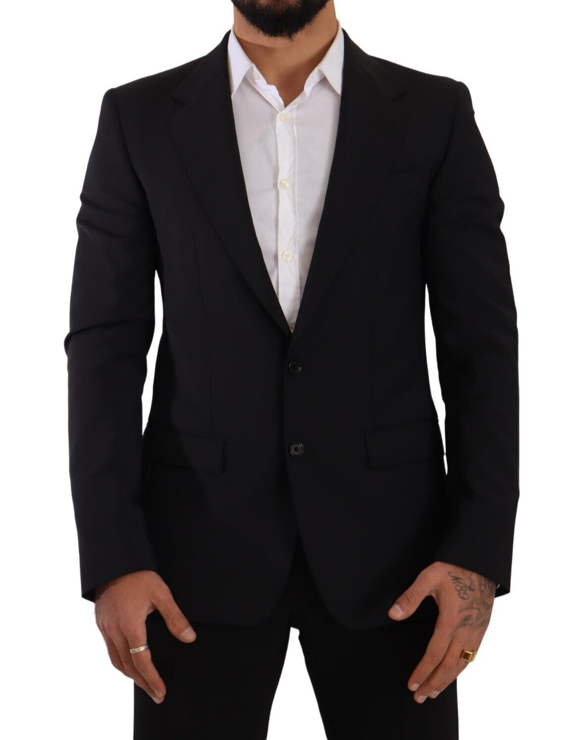 Dolce & Gabbana Schwarzer Slim Fit Weste mit 2 Knöpfen MARTINI Blazer-1