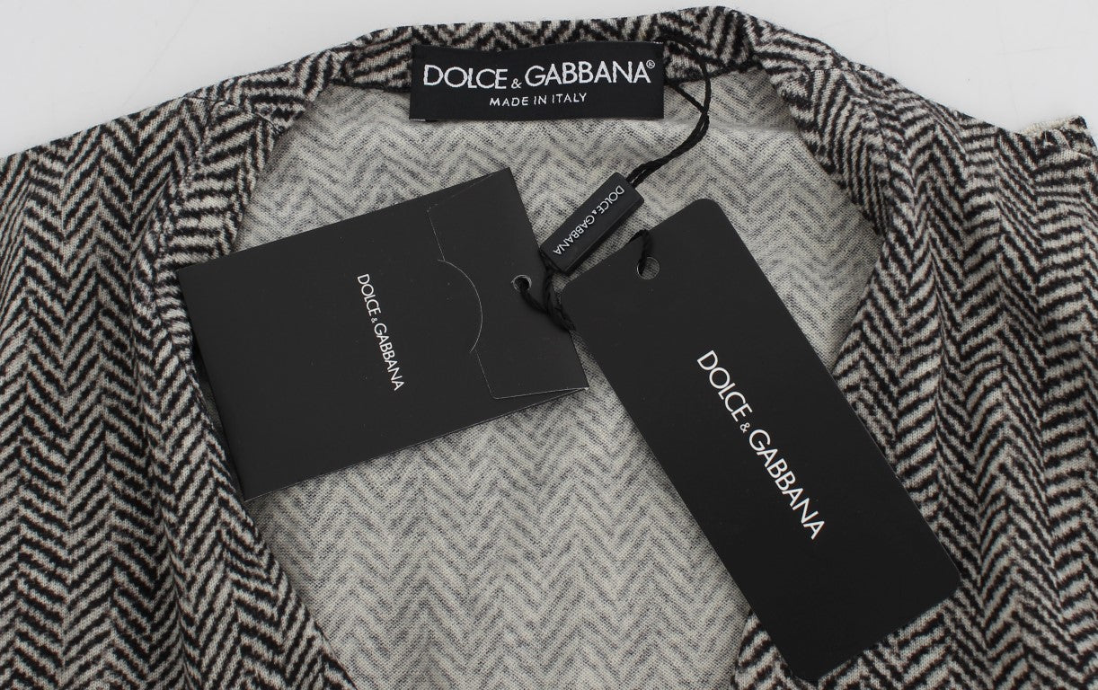 Top, cárdigan y suéter de lana en blanco y negro de Dolce & Gabbana-5