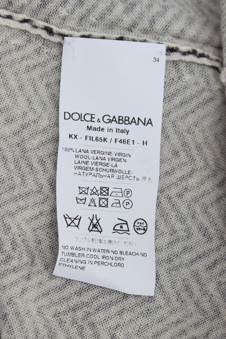 Top, cárdigan y suéter de lana en blanco y negro de Dolce & Gabbana-8