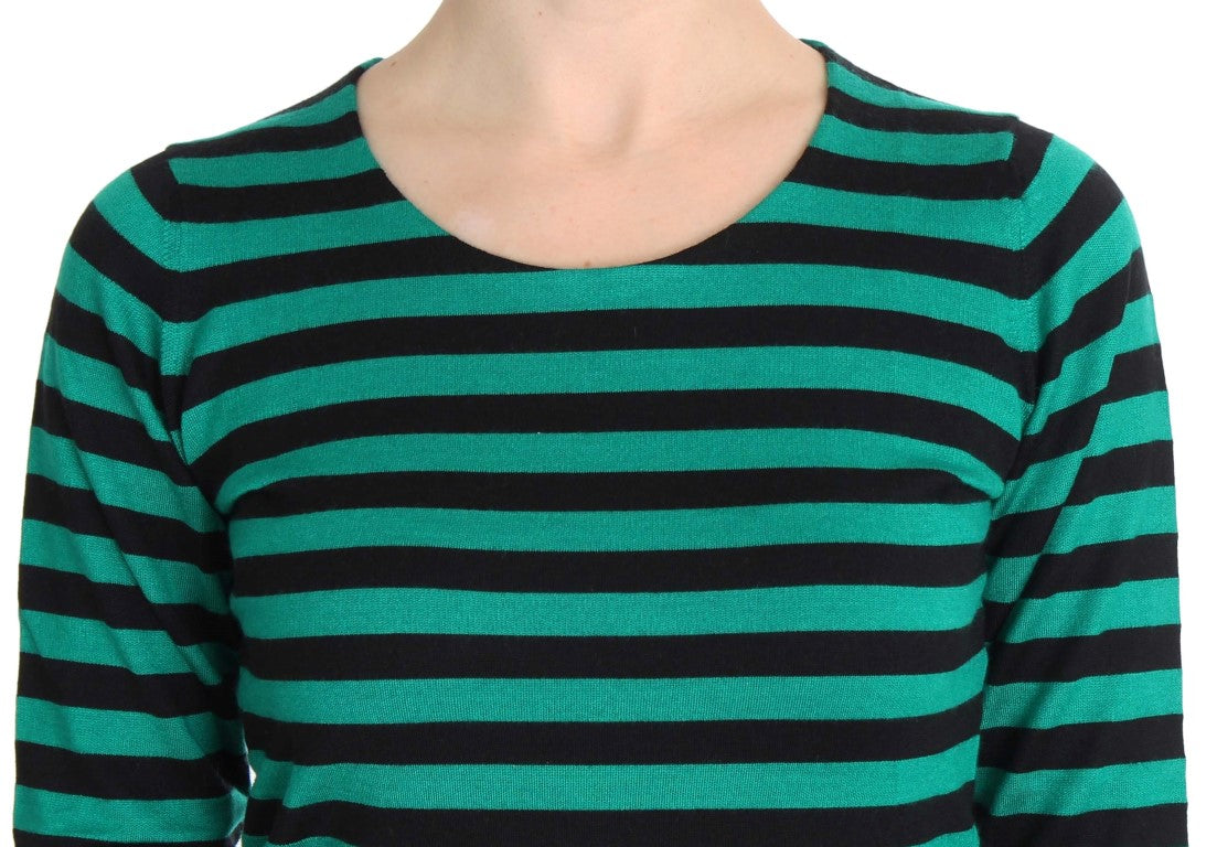 Dolce & Gabbana Green and Black Silk and Cashmere Sweater-4