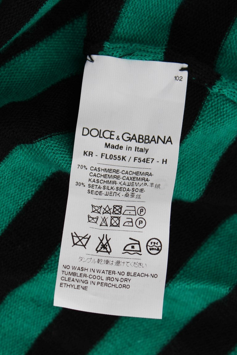 Dolce & Gabbana Green and Black Silk and Cashmere Sweater-6