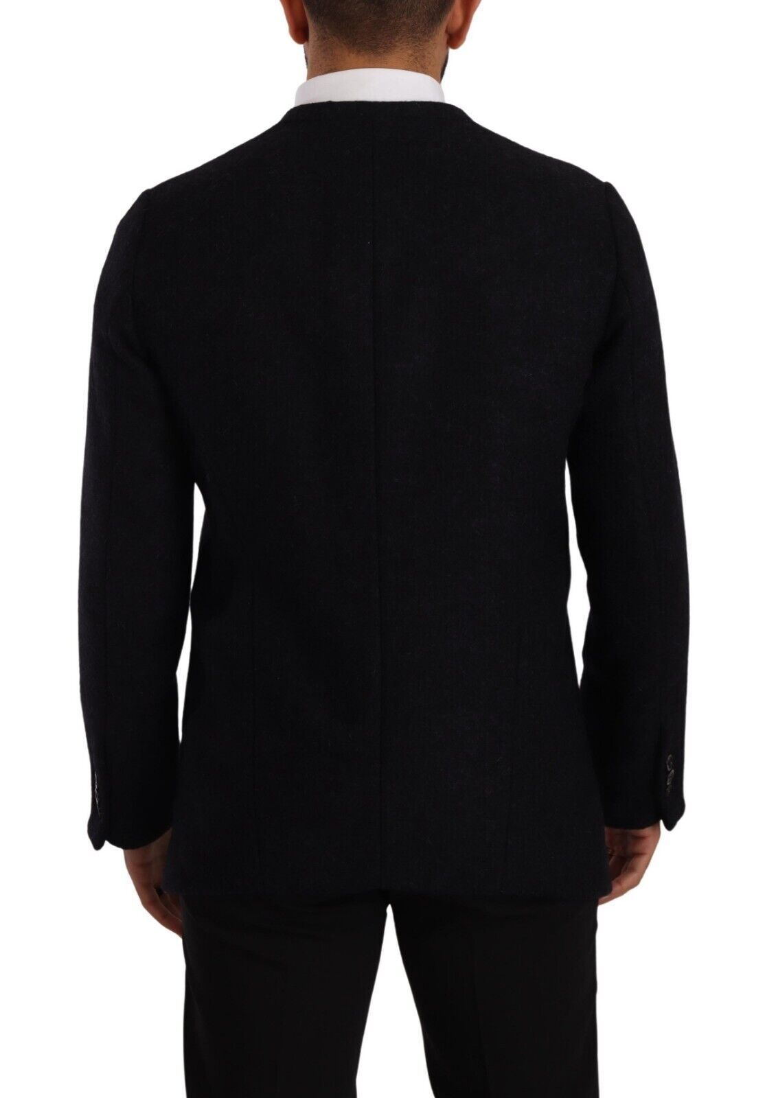 Dolce & Gabbana Grey Alpaca Button Down Men's Coat Jacket-3