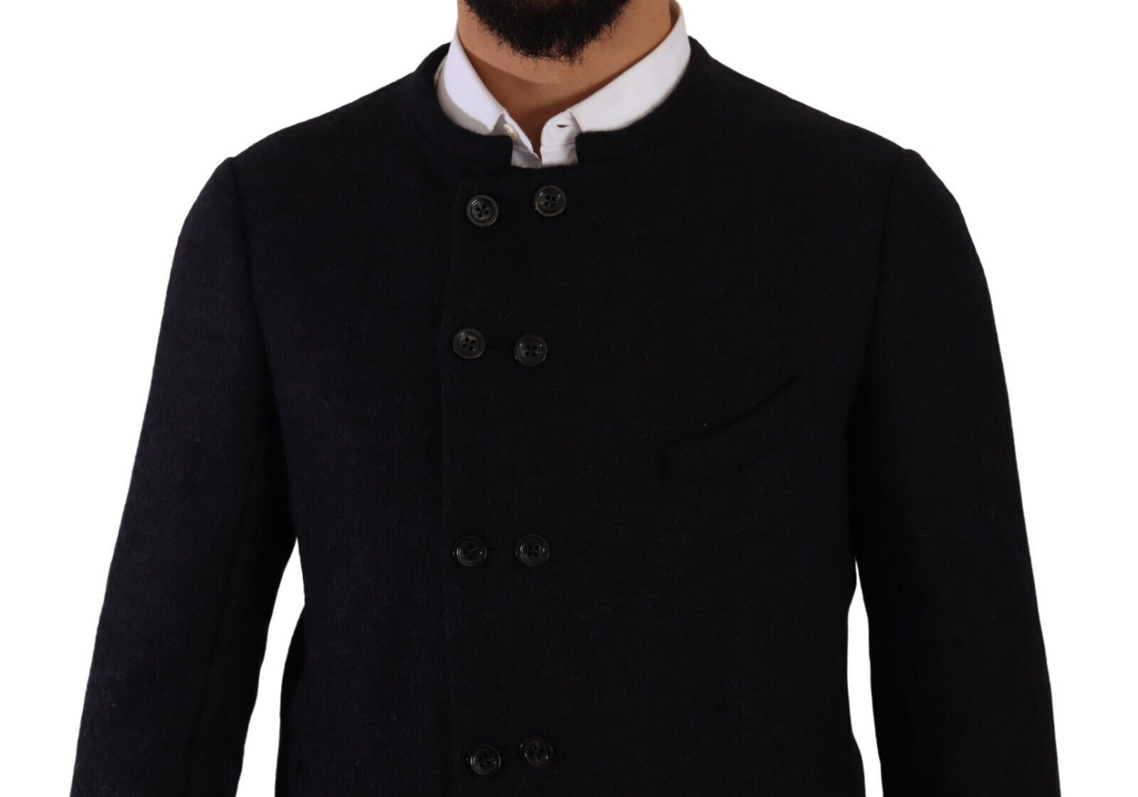 Dolce & Gabbana Grey Alpaca Button Down Men's Coat Jacket-4