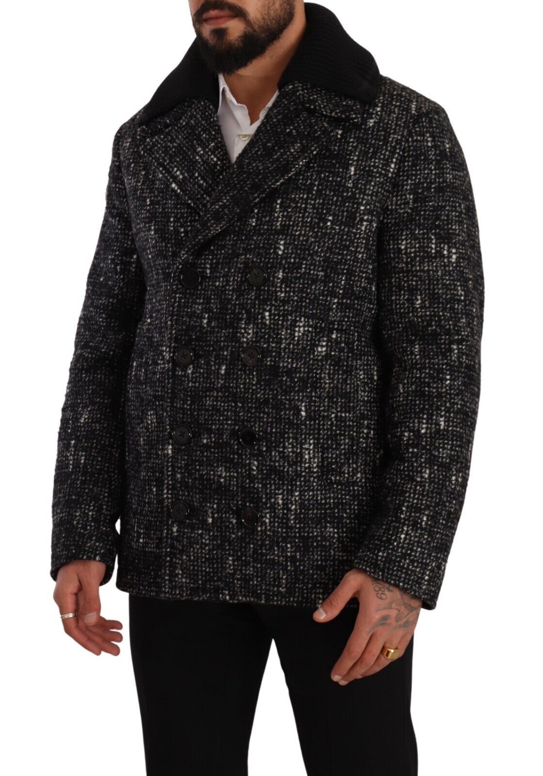 Dolce & Gabbana Black Wool Double-Breasted Men's Jacket-2