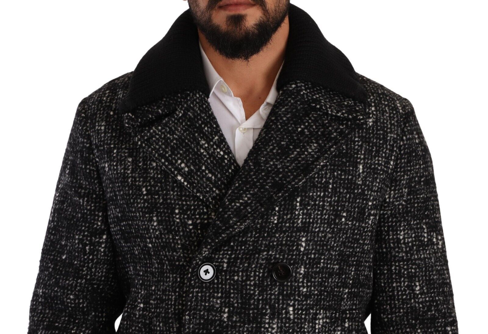 Dolce & Gabbana Black Wool Double-Breasted Men's Jacket-4
