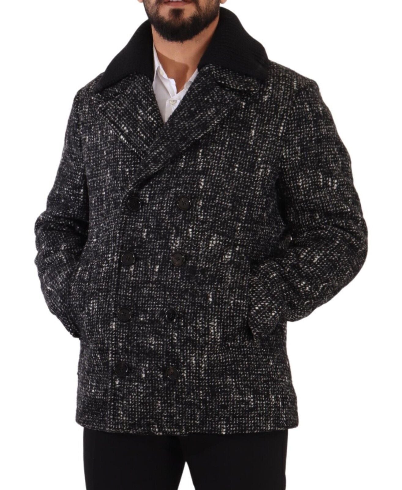 Dolce & Gabbana Black Wool Double-Breasted Men's Jacket-5