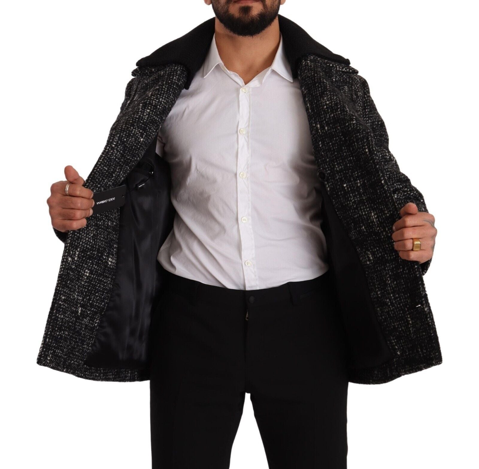 Dolce & Gabbana Black Wool Double-Breasted Men's Jacket-6