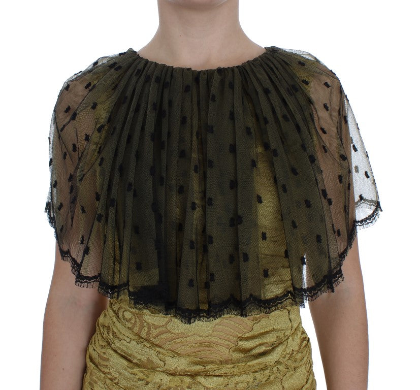 Dolce & Gabbana yellow and black floral lace dress by Ricamo-5