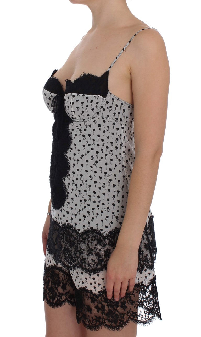 Dolce & Gabbana Black Silk Lace Babydoll Lingerie Top-2