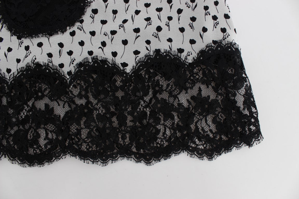 Dolce & Gabbana Black Silk Lace Babydoll Lingerie Top-8
