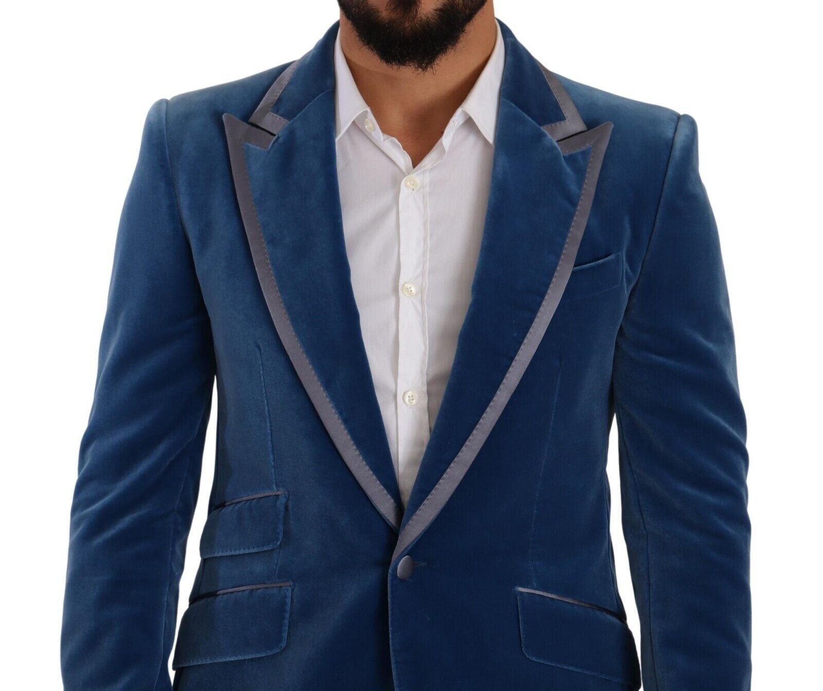 Dolce & Gabbana Blue SICILIA Velvet Slim Fit 2-Piece Suit-4