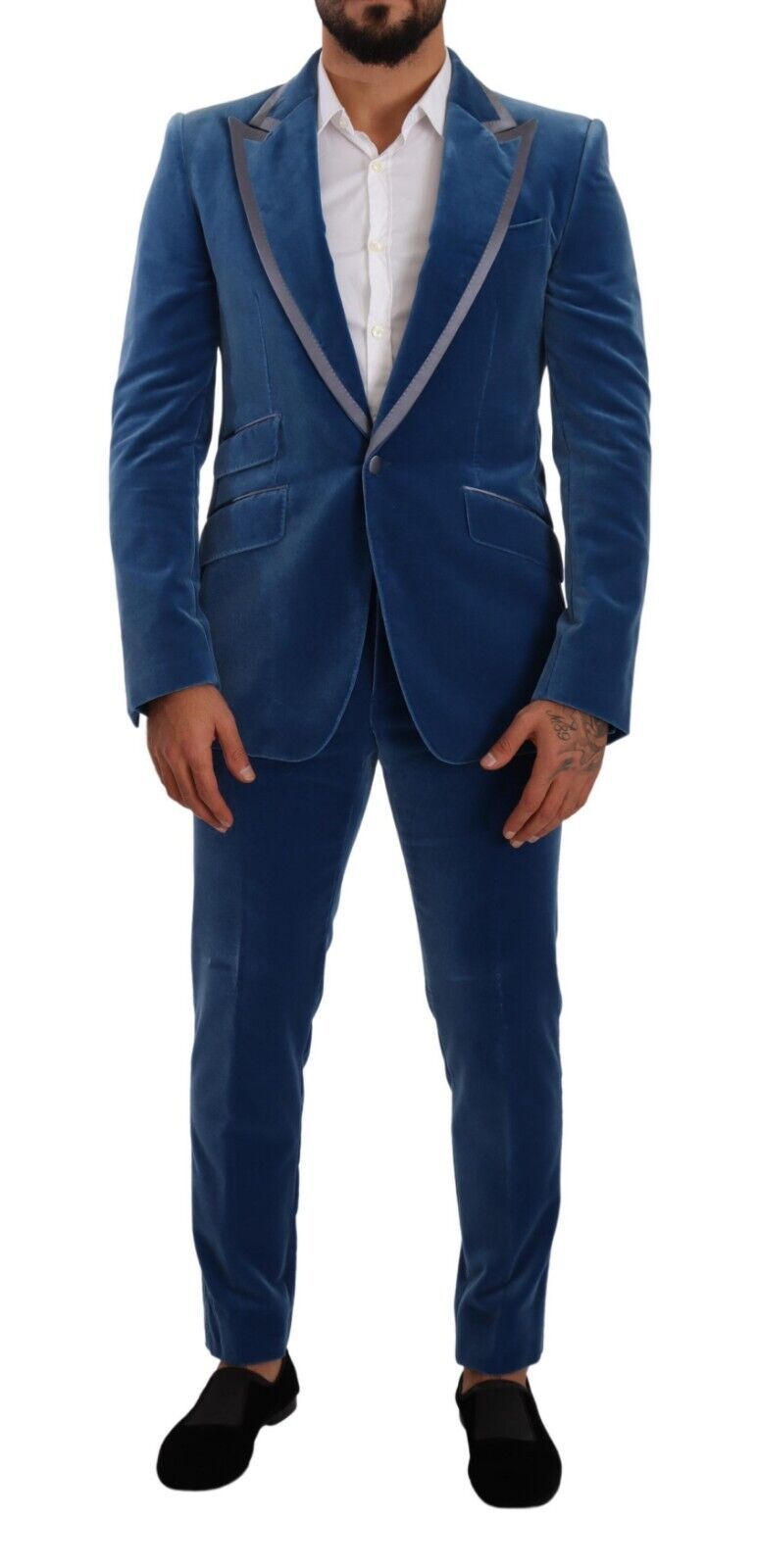 Dolce & Gabbana Blue SICILIA Velvet Slim Fit 2-Piece Suit-1