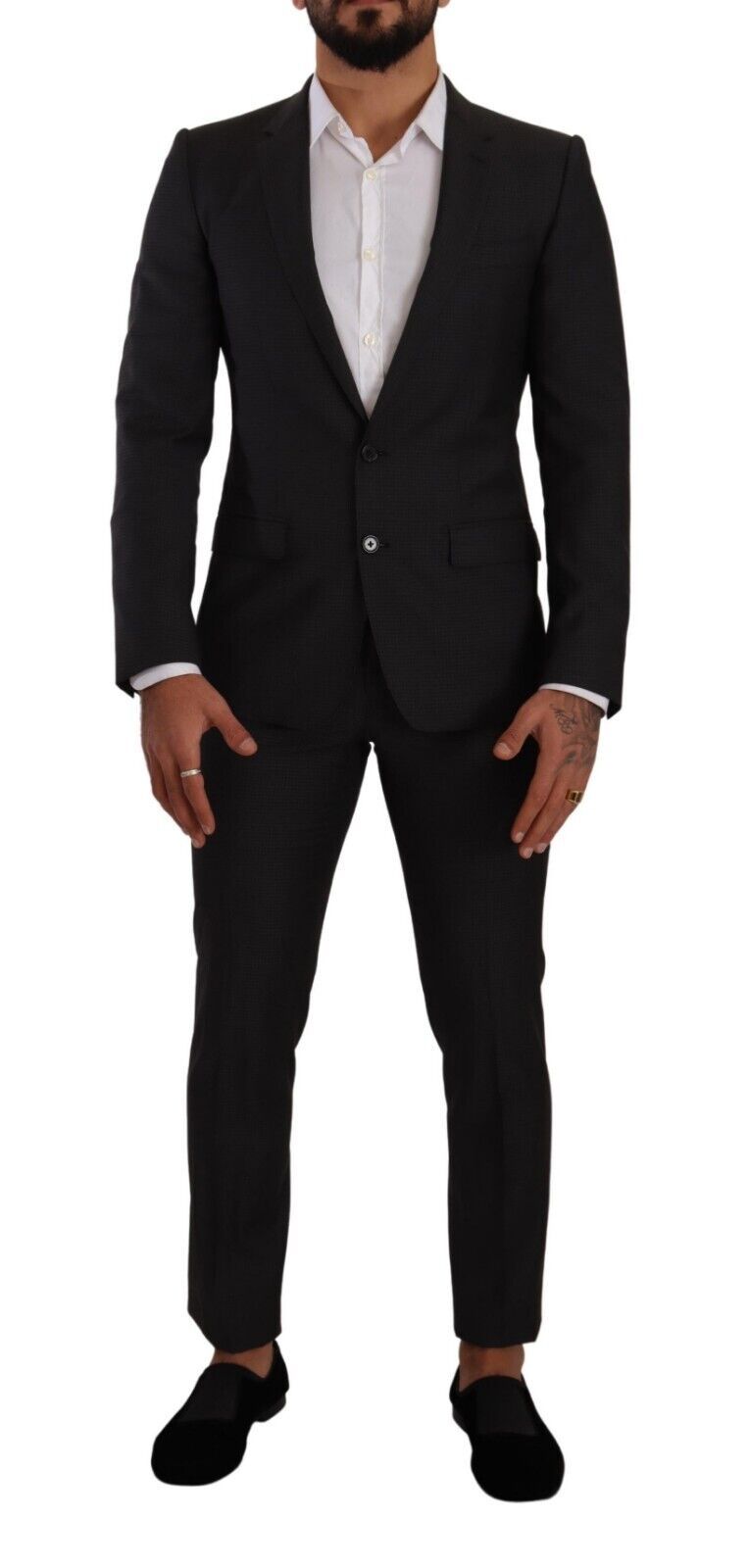 Dolce & Gabbana Schwarzer MARTINI Einreihiger 2-teiliger Anzug-1