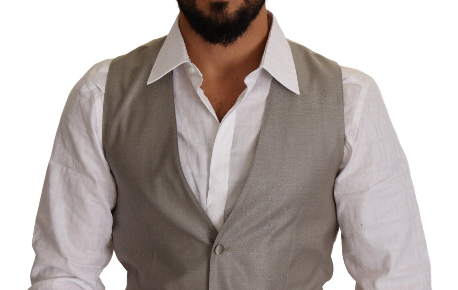 Dolce & Gabbana beige single-breasted wool vest-4