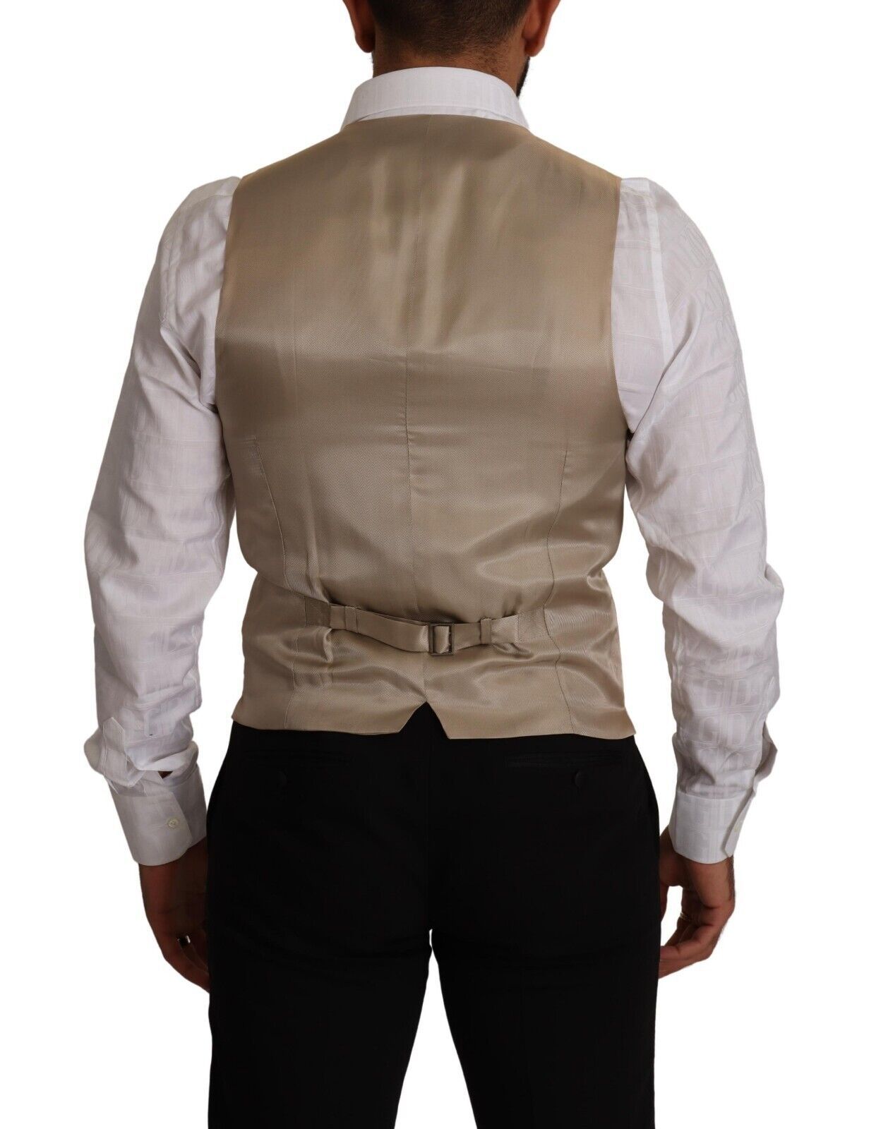 Dolce & Gabbana Beige Cotton Silk Slim Fit Vest-2