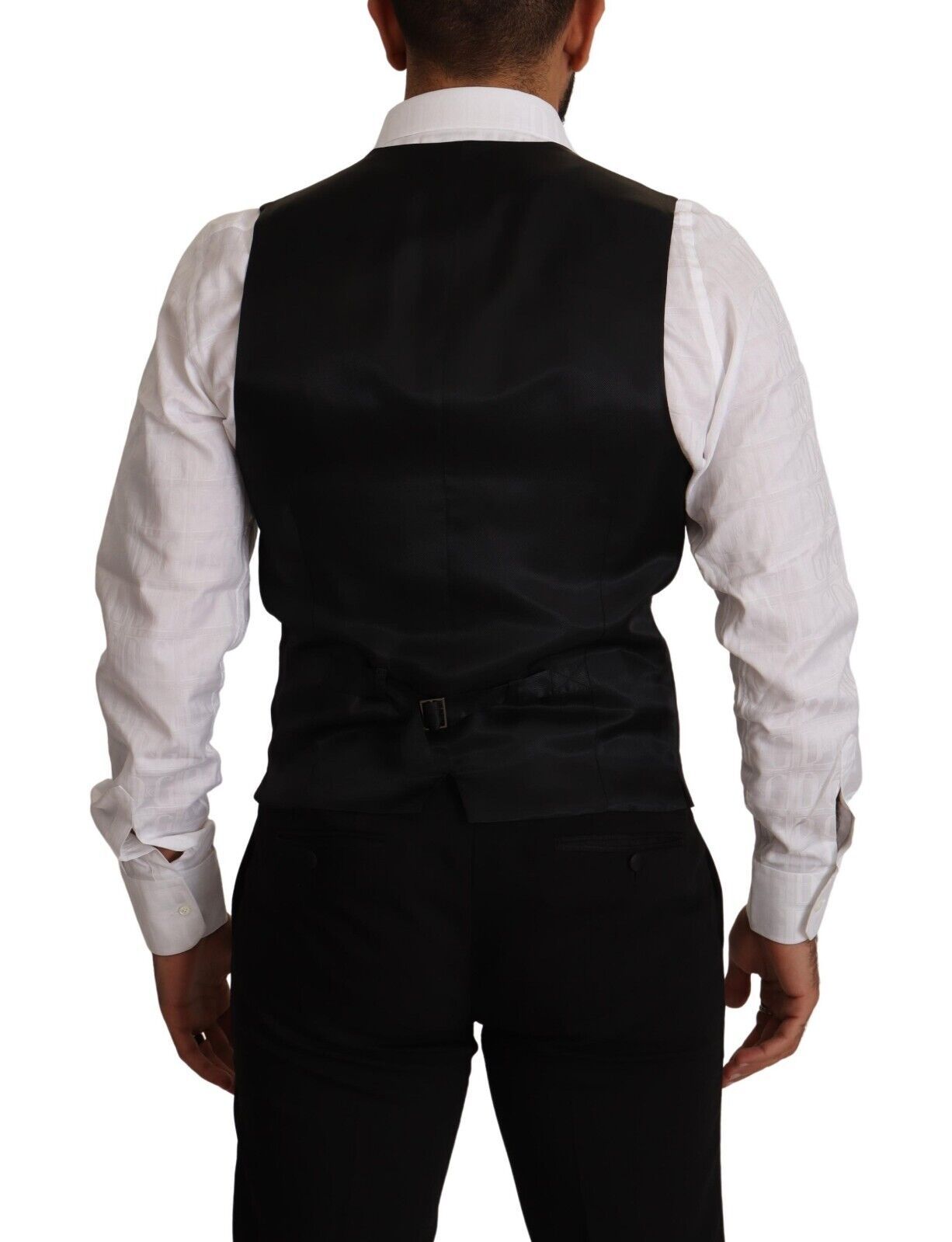 Dolce & Gabbana Blue Striped Wool Stretch Vest-2