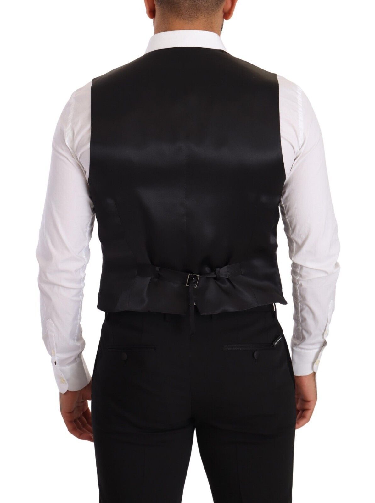 Dolce & Gabbana Grey Silk Vest Slim Fit Vest Formal Vest-3