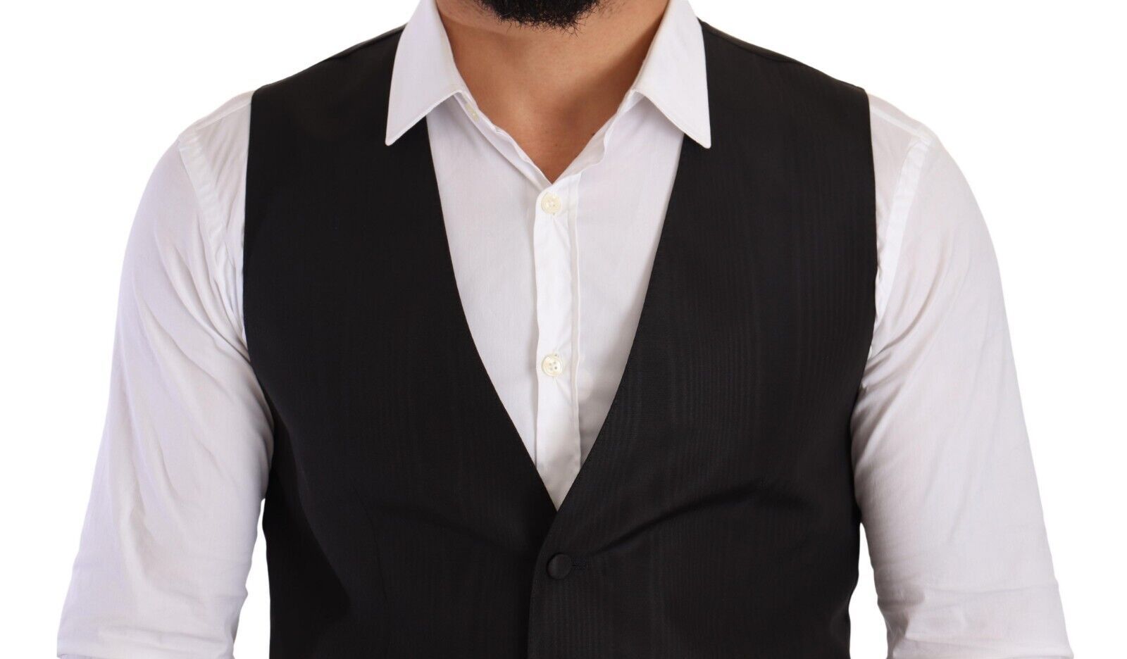 Dolce & Gabbana Grey Silk Vest Slim Fit Vest Formal Vest-4