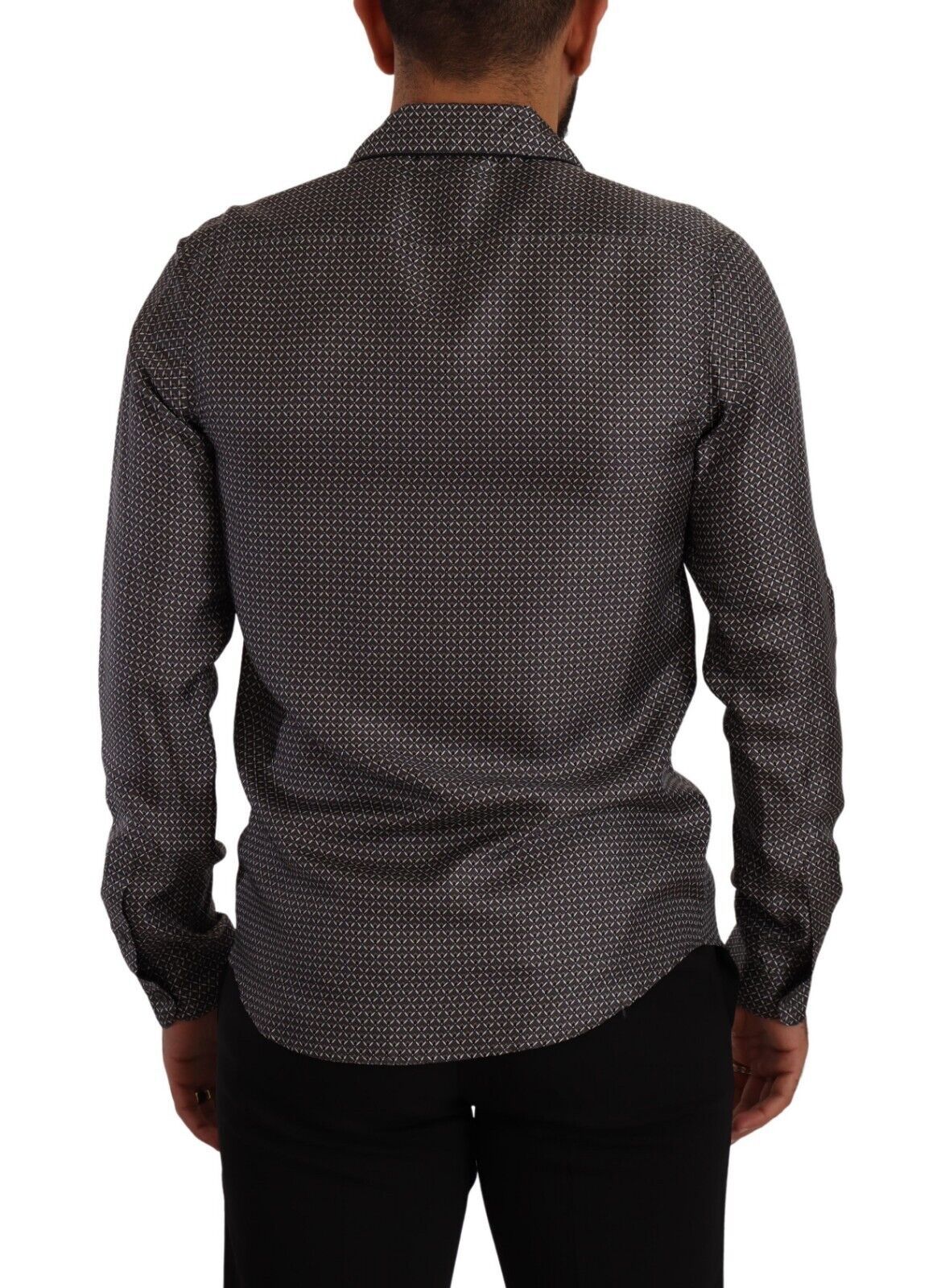 Dolce & Gabbana Grey Fantasy Pattern Pyjama Top Men's Shirt-2