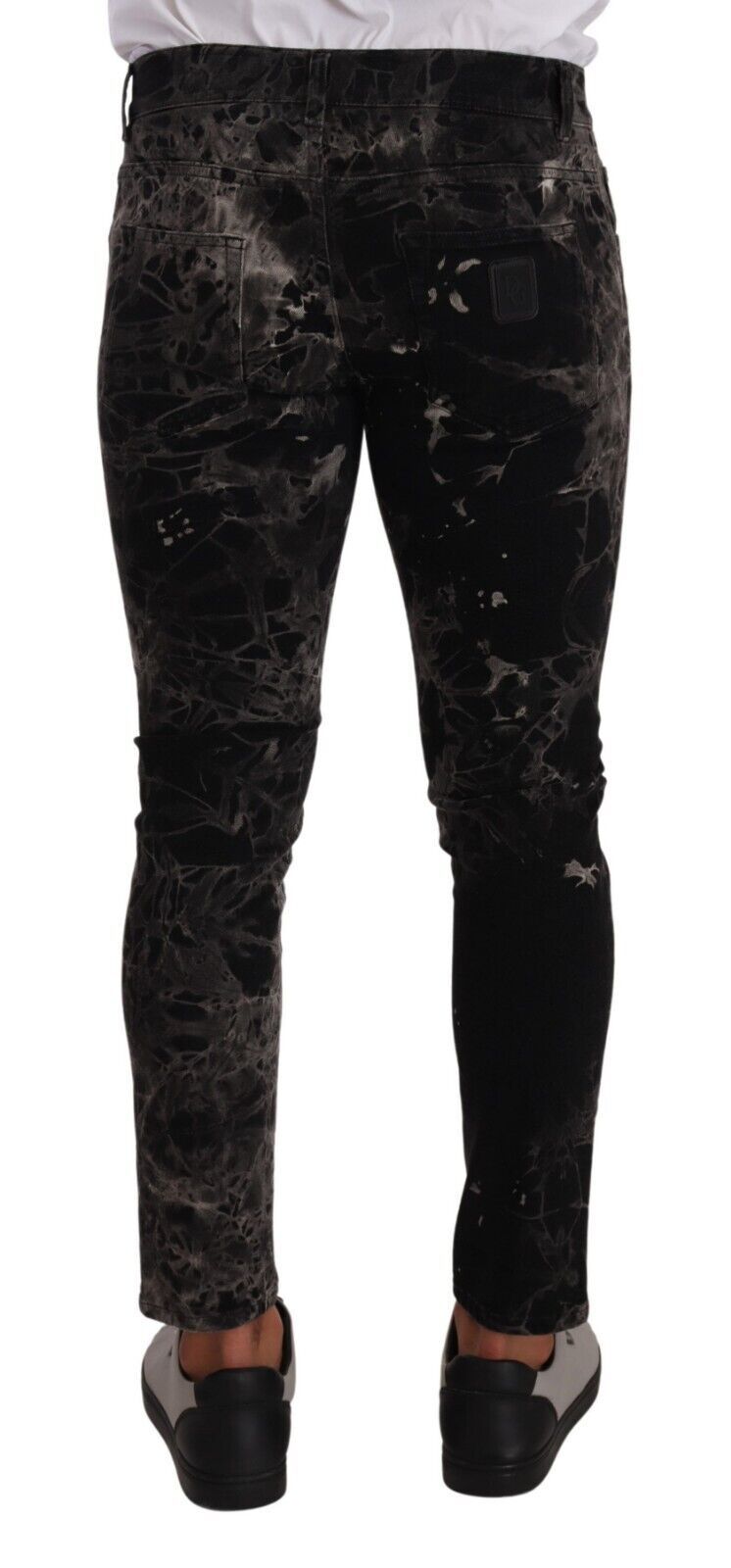 Dolce & Gabbana Black Patterned Skinny Slim Fit Jeans-2