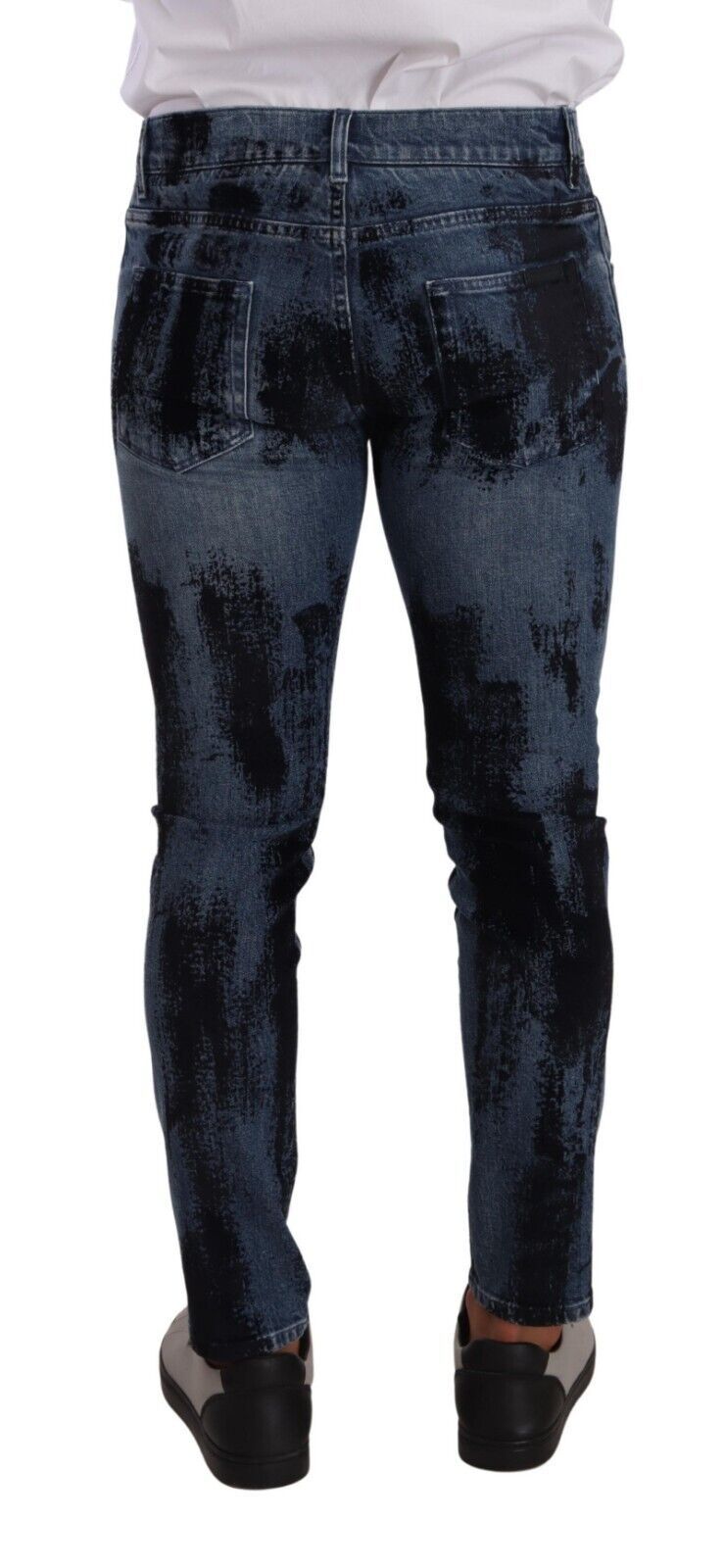 Dolce & Gabbana Blue-Black Cotton Skinny Denim Jeans-2