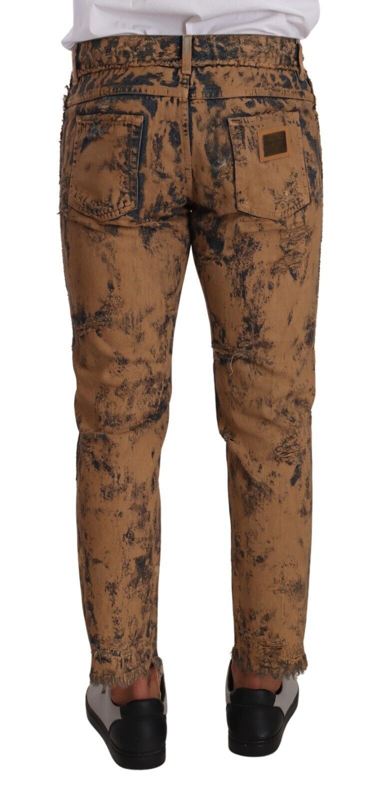 Dolce & Gabbana Brown Regular Denim Jeans in distressed cotton-3