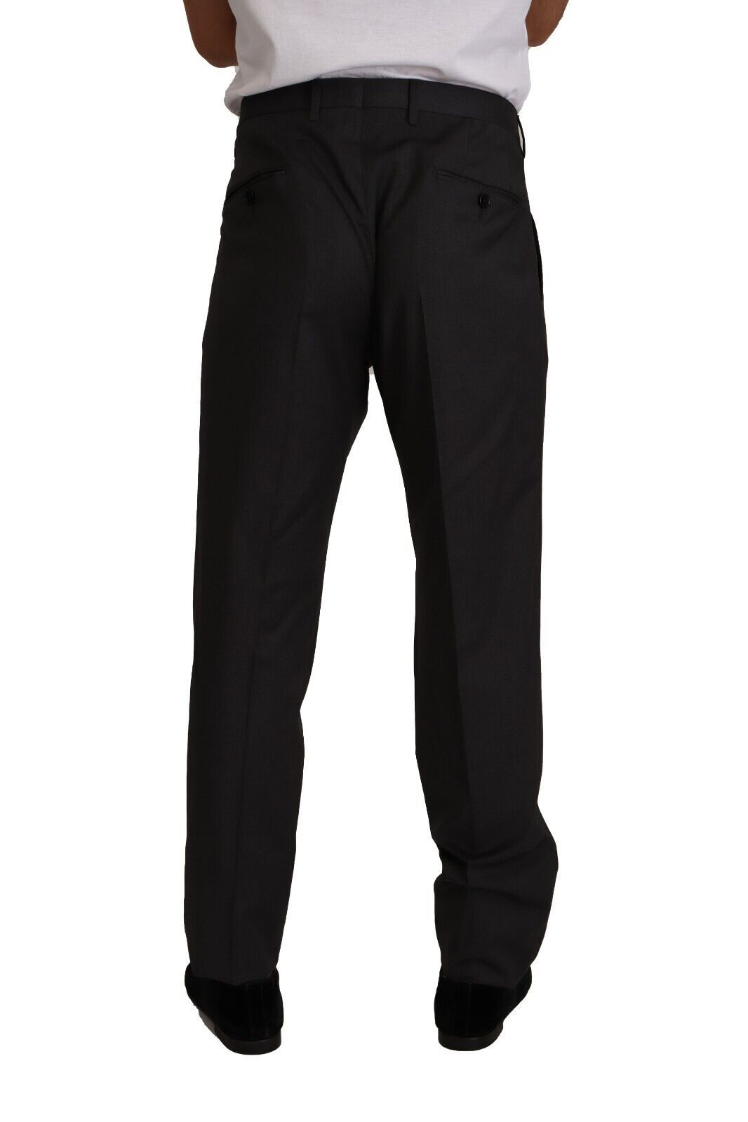Dolce & Gabbana Grey Wool Formal Tuxedo Trousers Dress Trousers-2