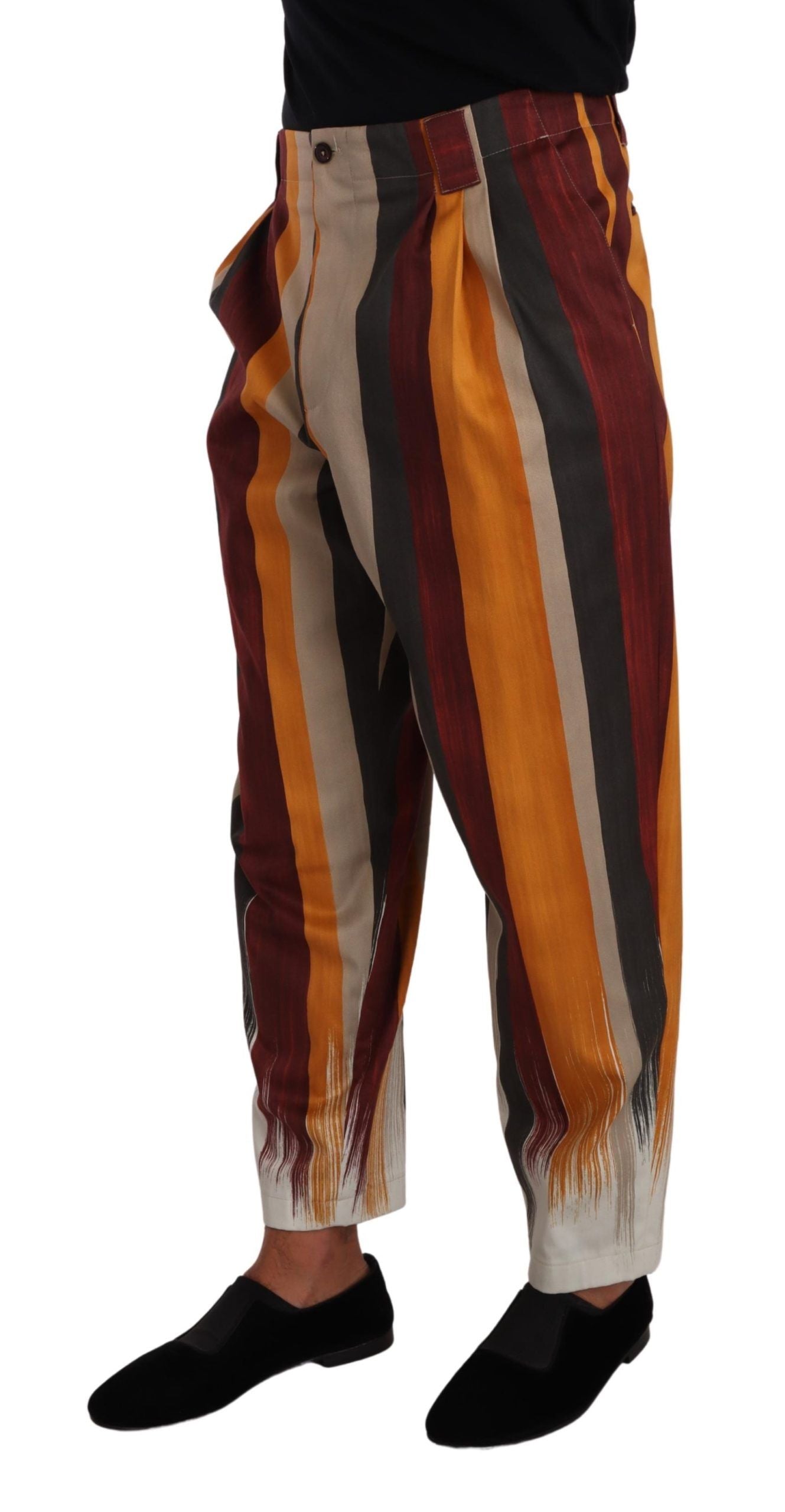 Dolce & Gabbana Multicolor gestreifte Baumwoll-Tapered-Hose-2
