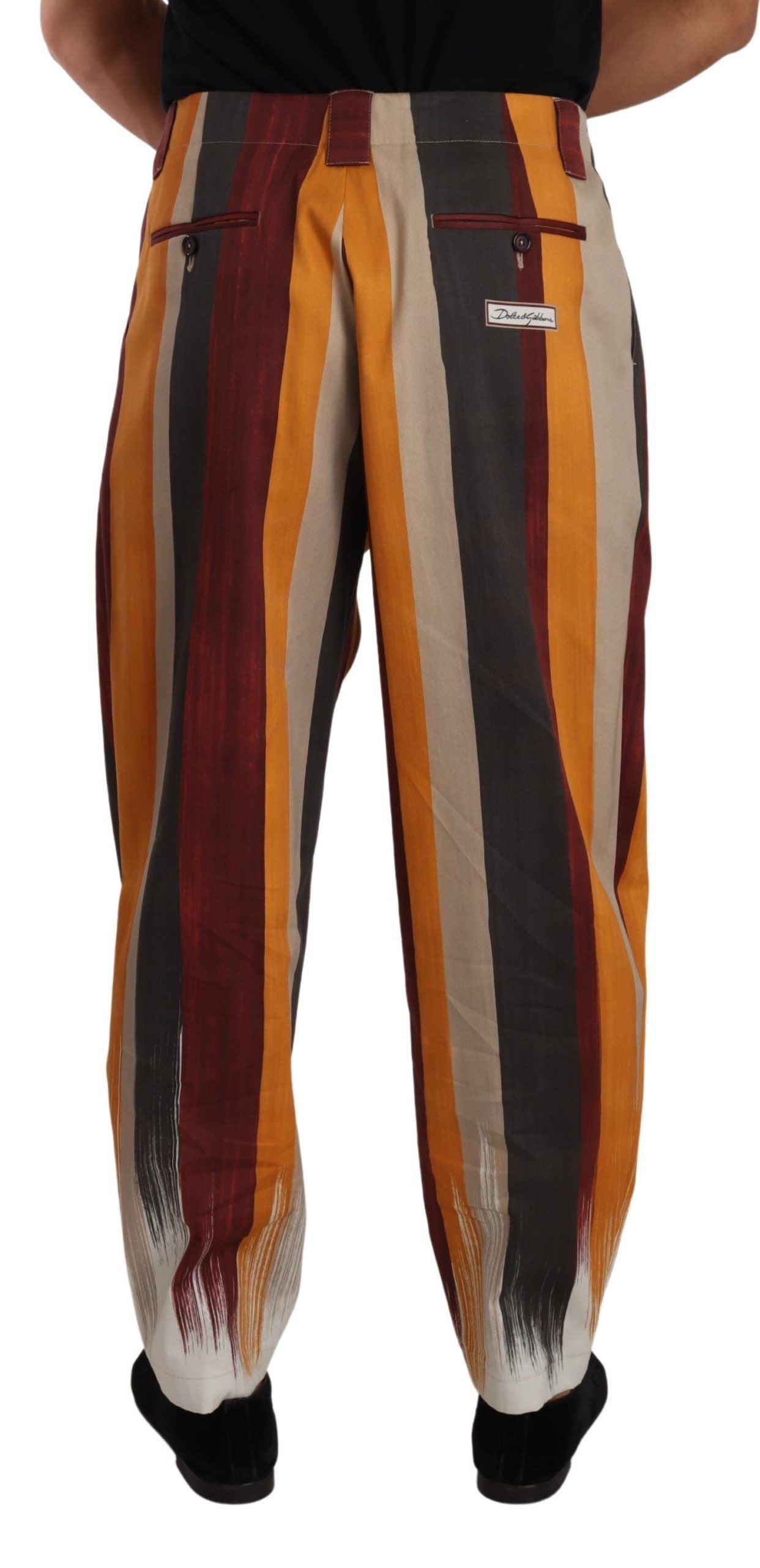Dolce & Gabbana Multicolor gestreifte Baumwoll-Tapered-Hose-3