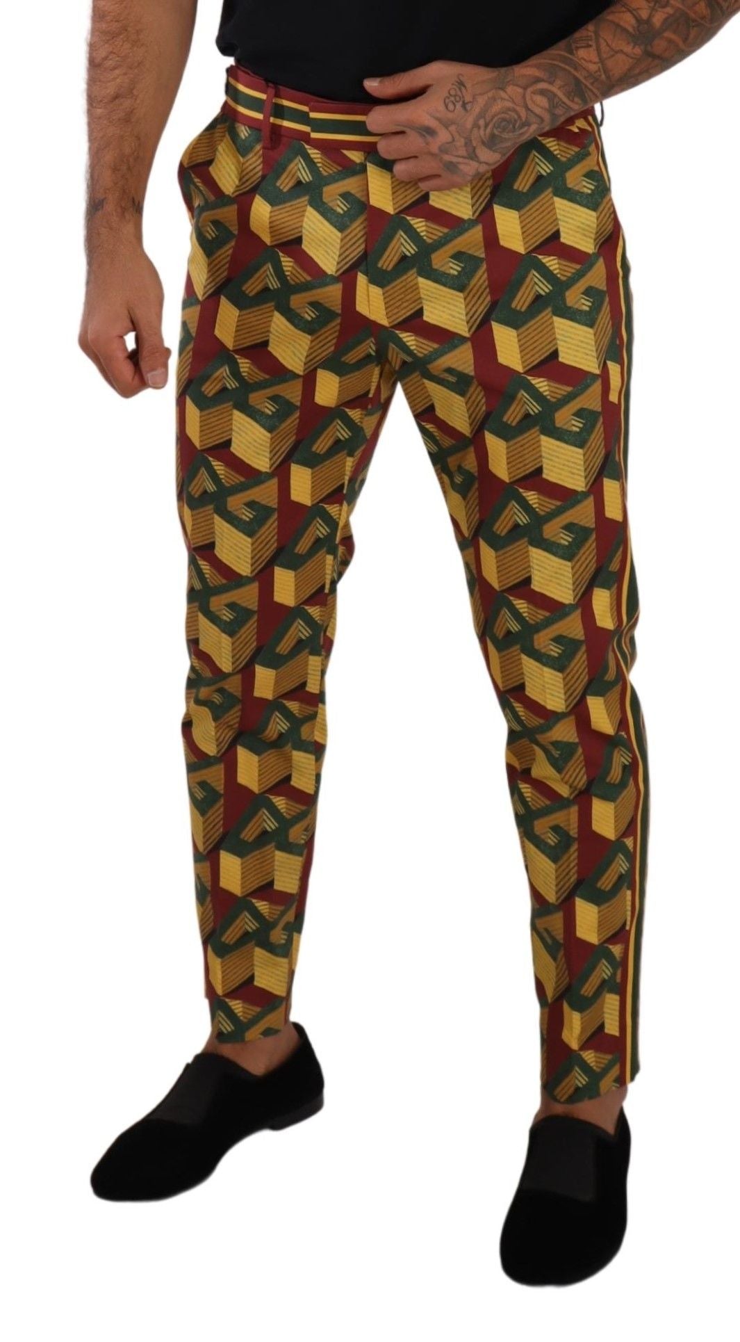 Dolce & Gabbana Multicolor Logo Mania cotton tapered trousers-4